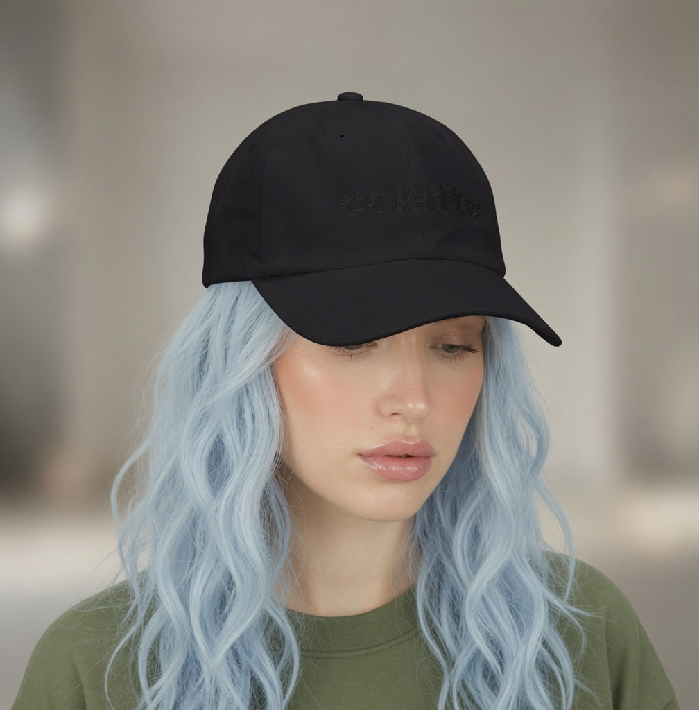 'colette' Black on Black Embroidered Dad Cap — Classic Baseball Hat