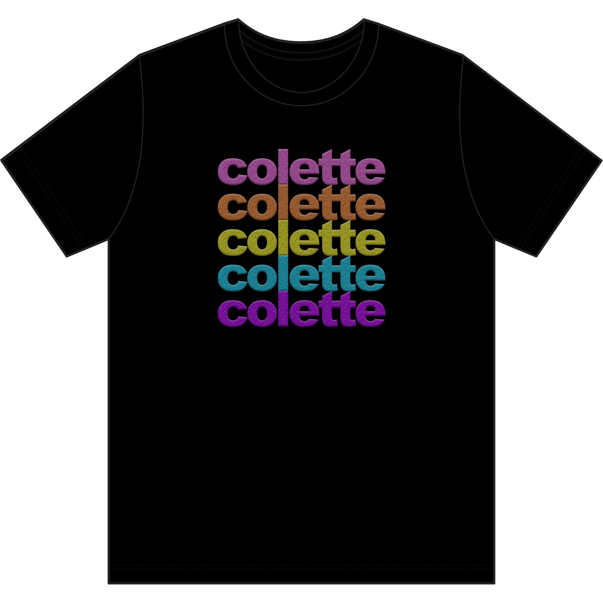 Washed Out colette Retro Rainbow Tee - Repeating Logo Graphic T-Shirt - 10 COLORS