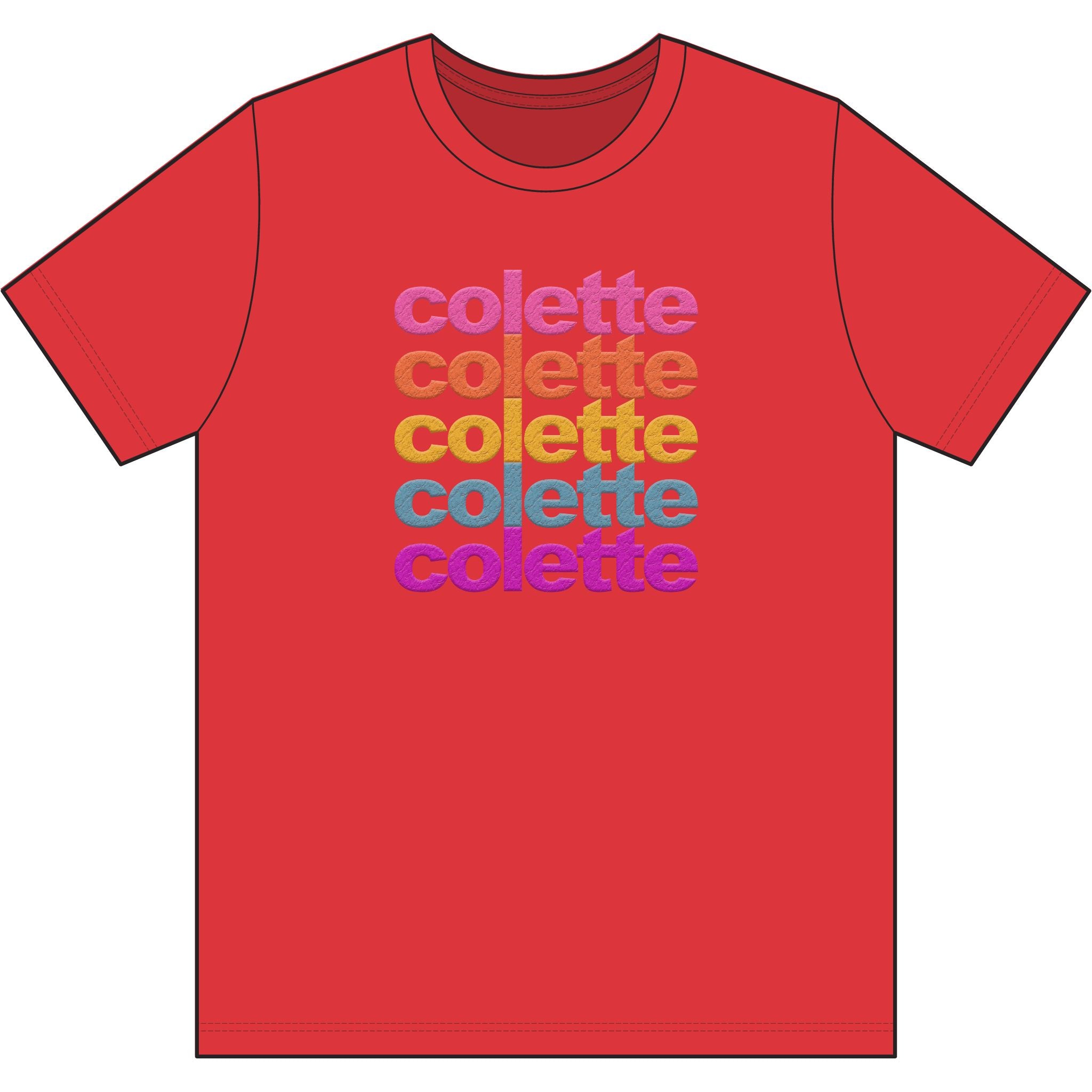 Washed Out colette Retro Rainbow Tee - Repeating Logo Graphic T-Shirt - 10 COLORS