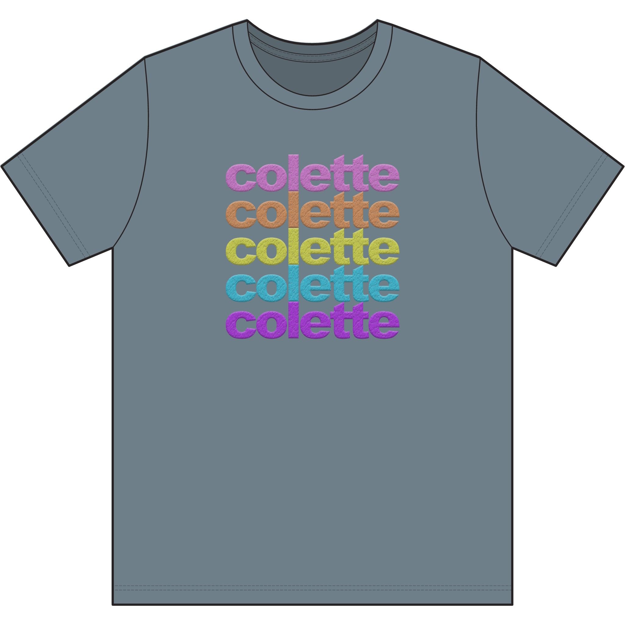 Washed Out colette Retro Rainbow Tee - Repeating Logo Graphic T-Shirt - 10 COLORS