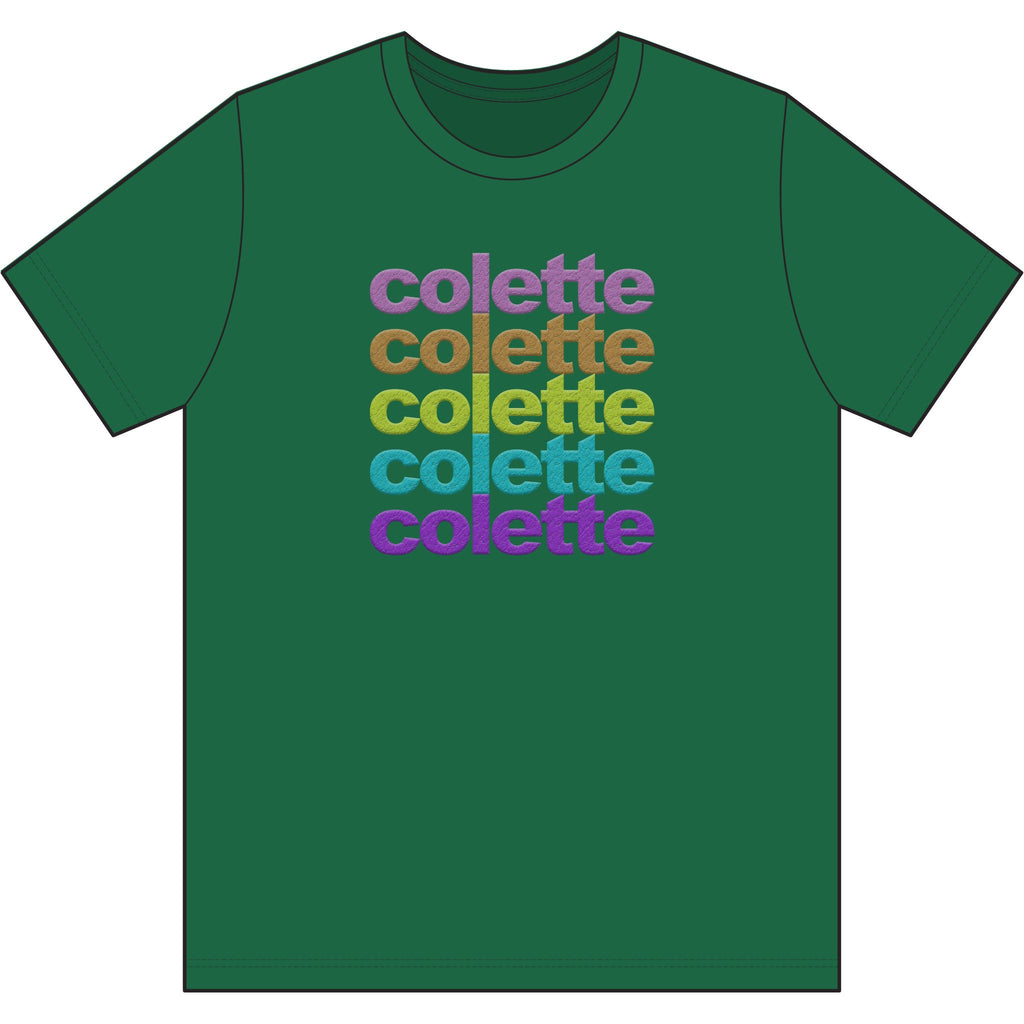 Washed Out colette Retro Rainbow Tee - Repeating Logo Graphic T-Shirt - 10 COLORS