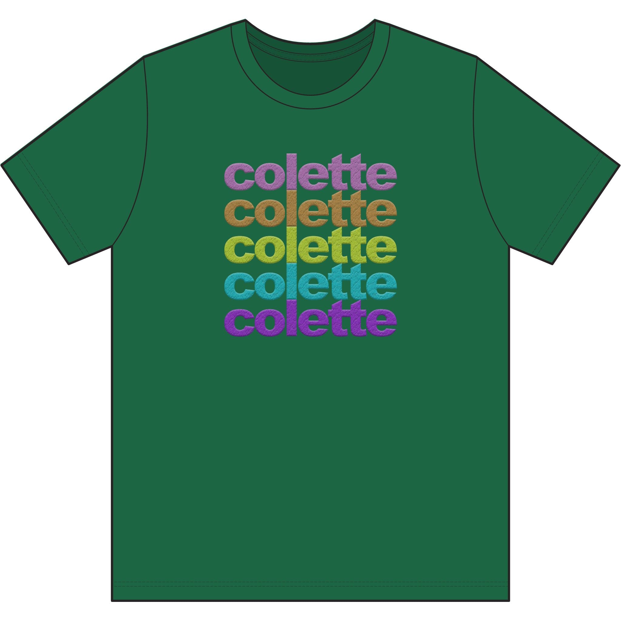 Washed Out colette Retro Rainbow Tee - Repeating Logo Graphic T-Shirt - 10 COLORS