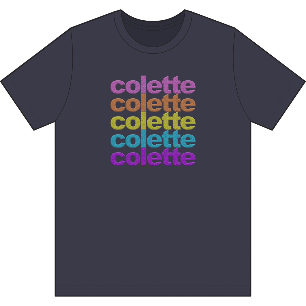 Washed Out colette Retro Rainbow Tee - Repeating Logo Graphic T-Shirt - 10 COLORS