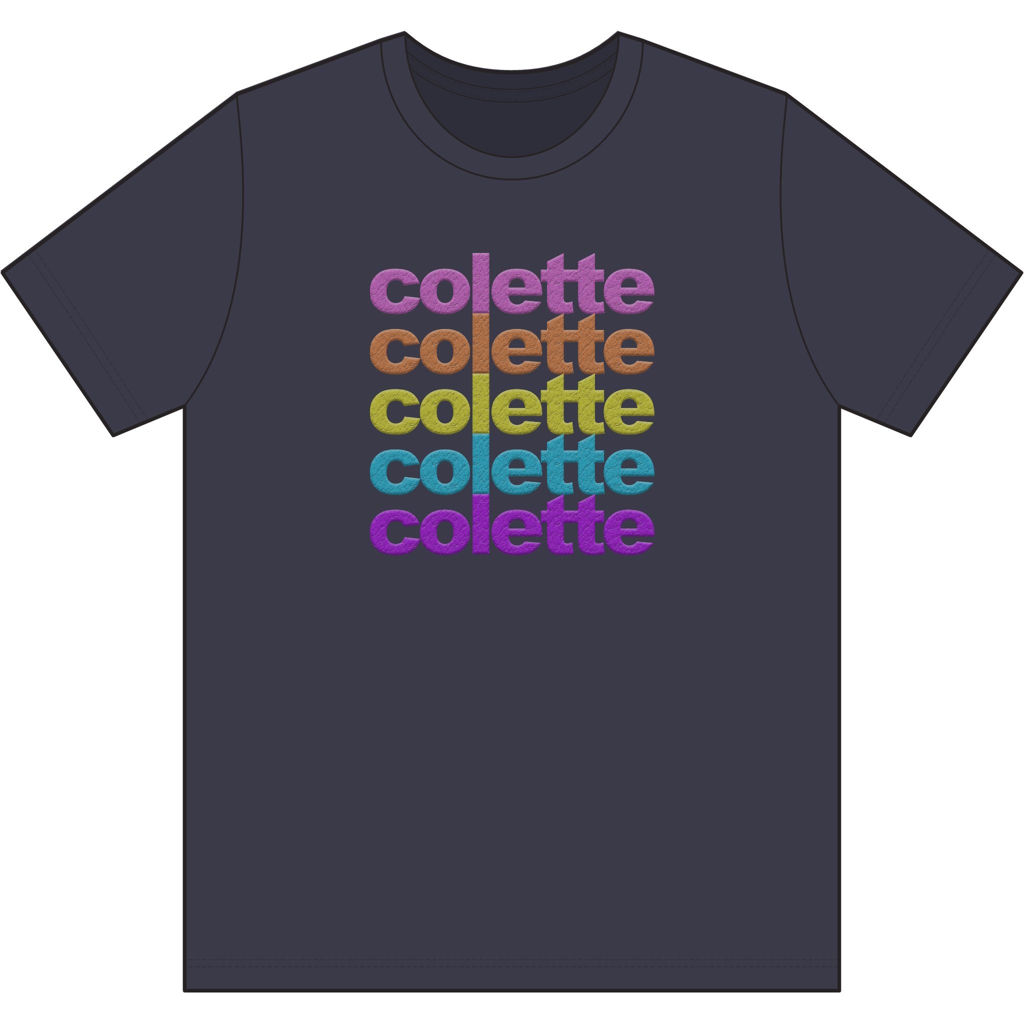 Washed Out colette Retro Rainbow Tee - Repeating Logo Graphic T-Shirt - 10 COLORS