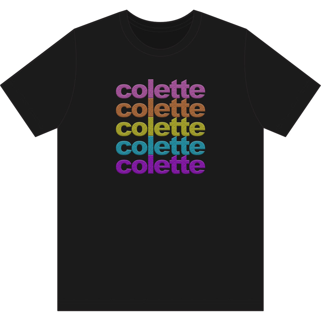 Washed Out colette Retro Rainbow Tee - Repeating Logo Graphic T-Shirt - 10 COLORS