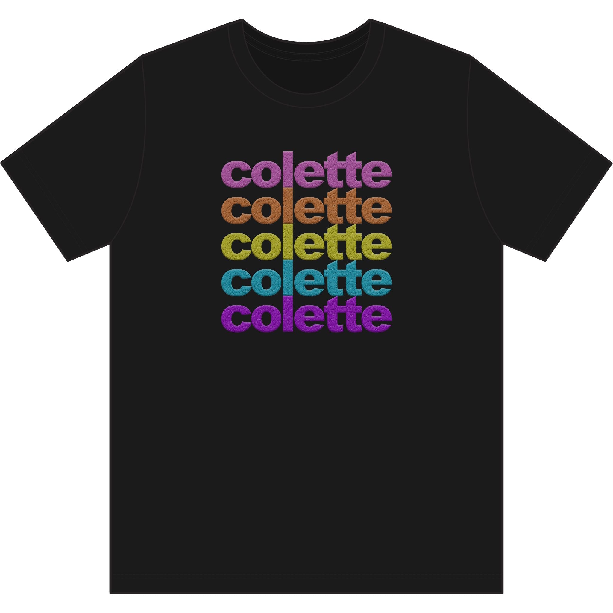 Washed Out colette Retro Rainbow Tee - Repeating Logo Graphic T-Shirt - 10 COLORS