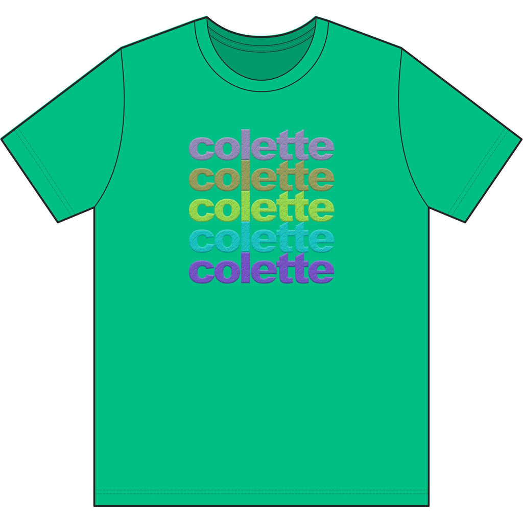 Washed Out colette Retro Rainbow Tee - Repeating Logo Graphic T-Shirt - 10 COLORS