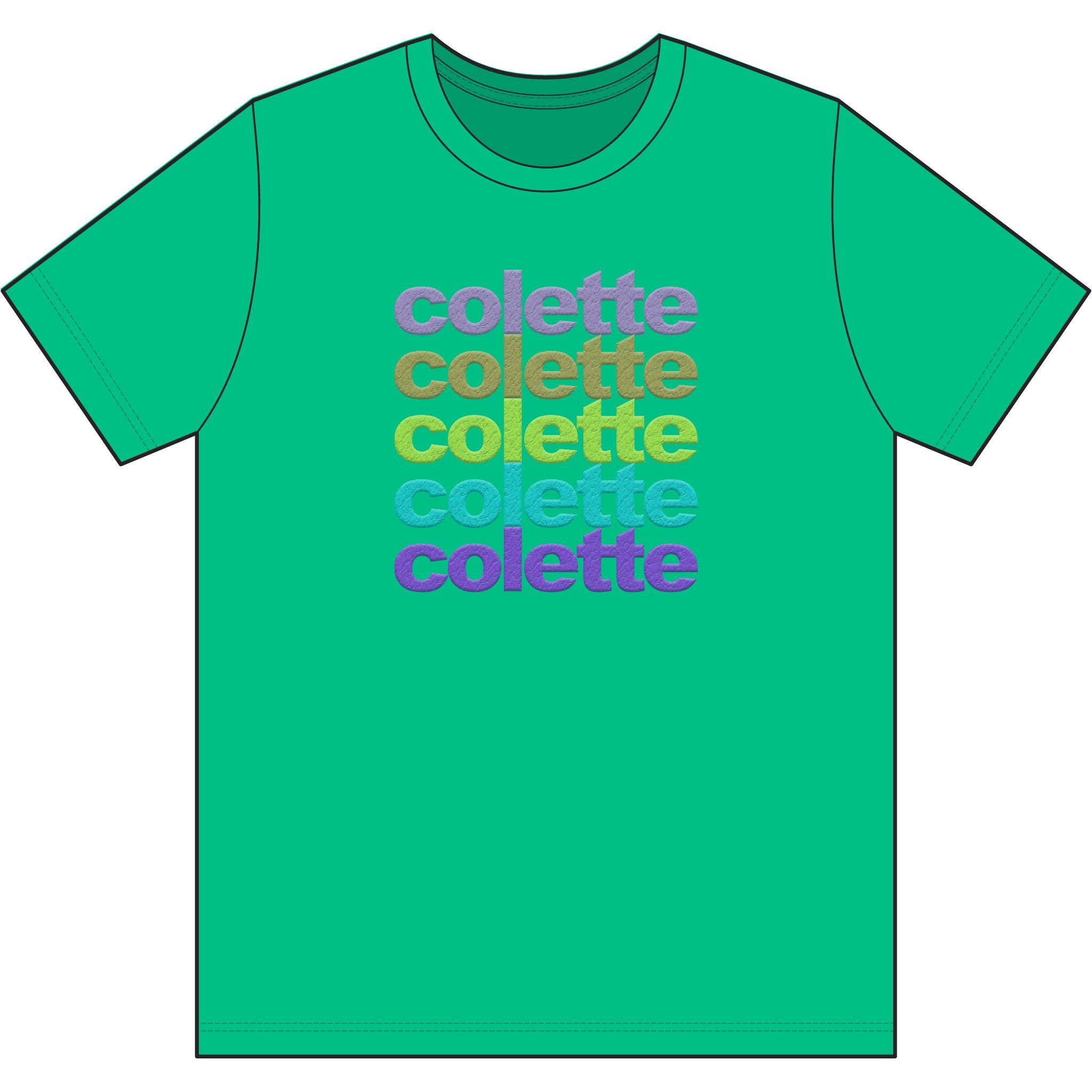 Washed Out colette Retro Rainbow Tee - Repeating Logo Graphic T-Shirt - 10 COLORS