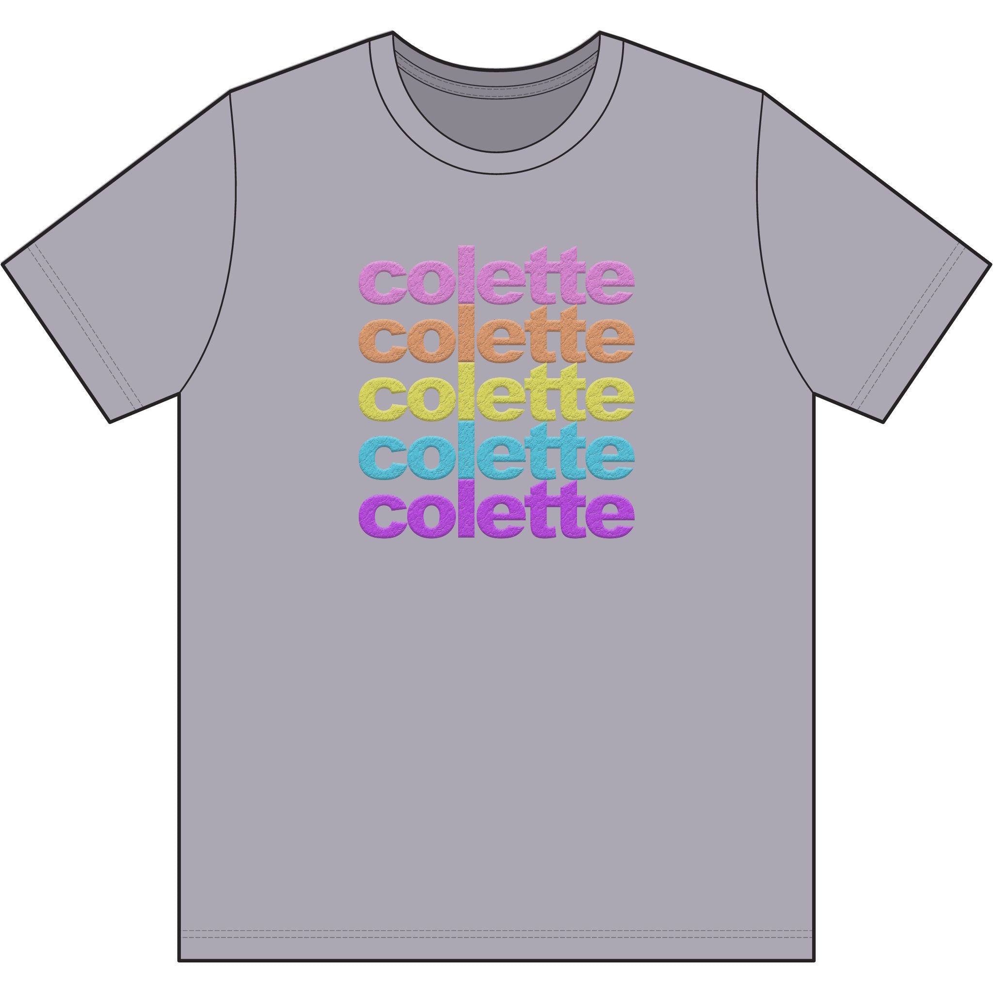 Washed Out colette Retro Rainbow Tee - Repeating Logo Graphic T-Shirt - 10 COLORS