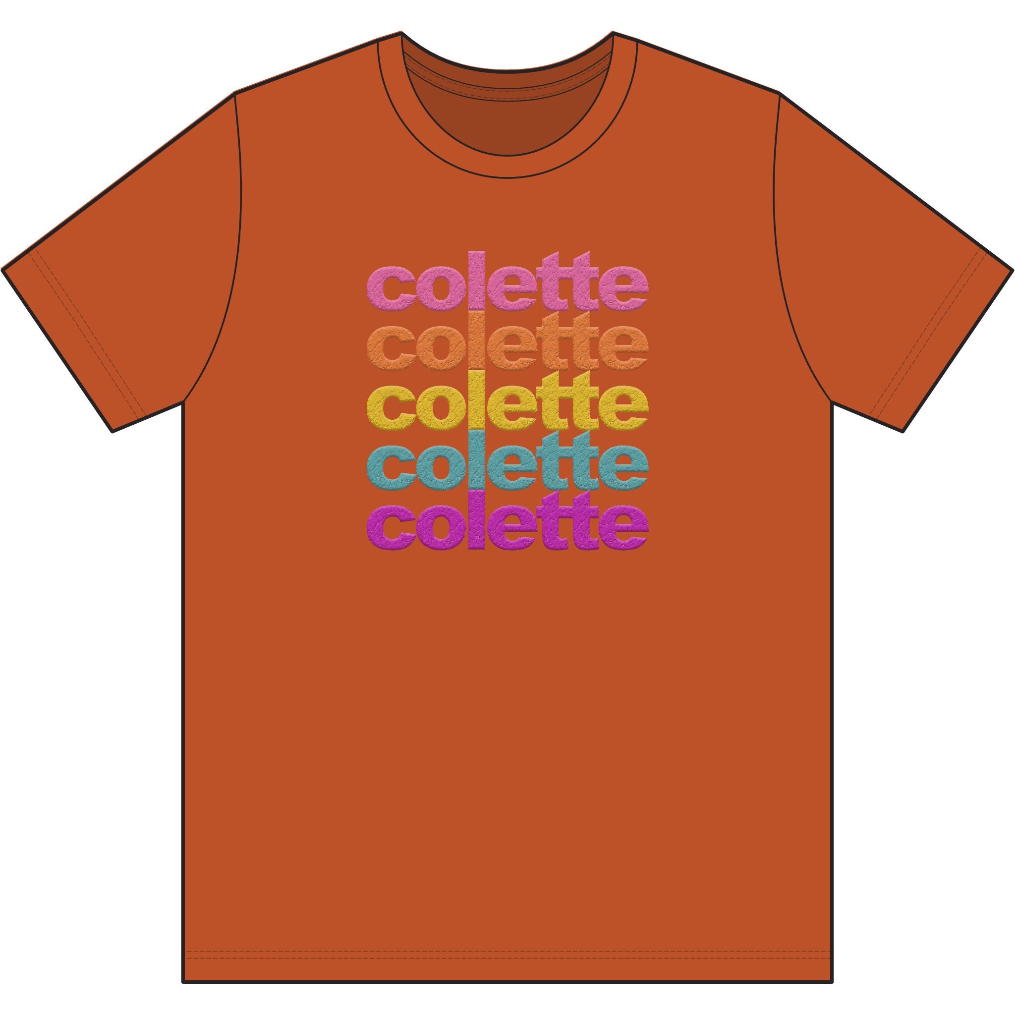 Washed Out colette Retro Rainbow Tee - Repeating Logo Graphic T-Shirt - 10 COLORS
