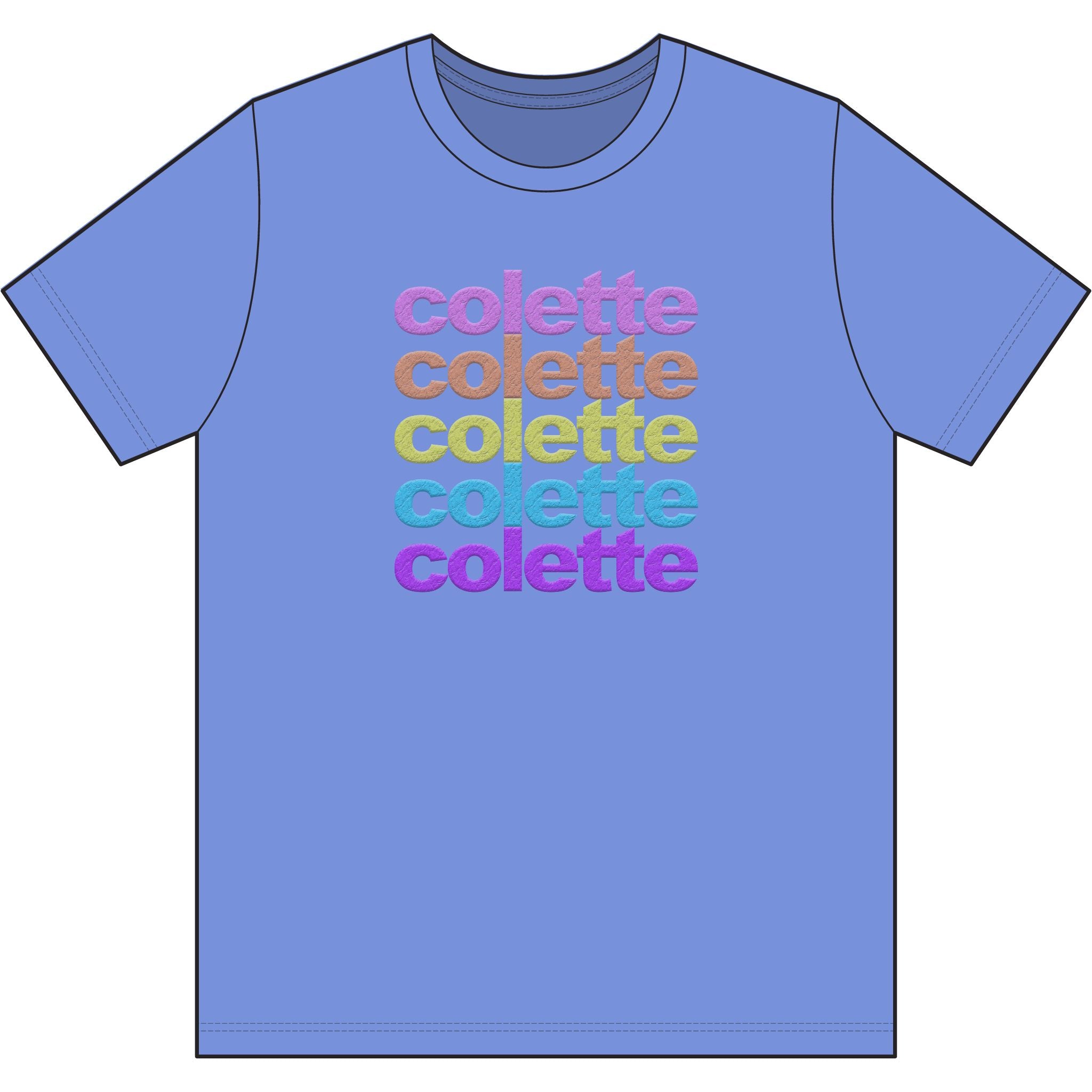 Washed Out colette Retro Rainbow Tee - Repeating Logo Graphic T-Shirt - 10 COLORS