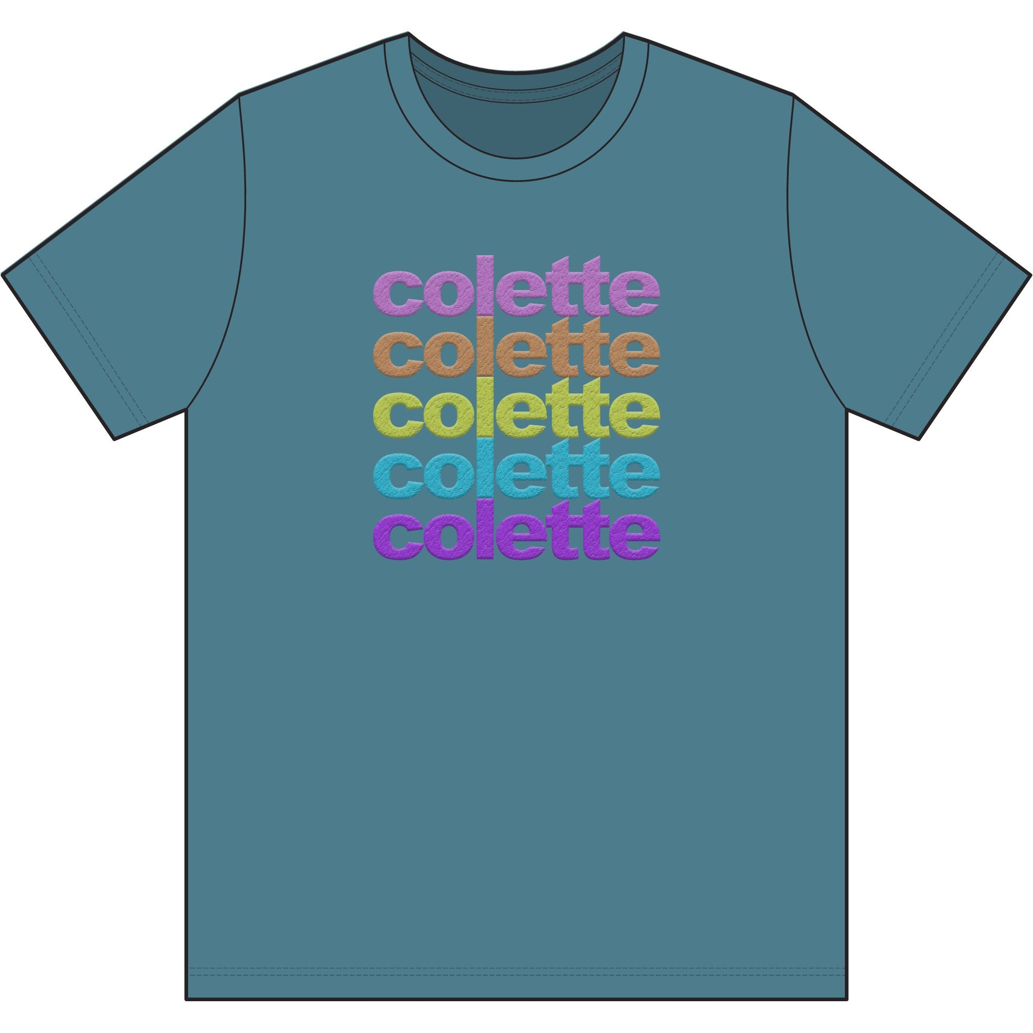 Washed Out colette Retro Rainbow Tee - Repeating Logo Graphic T-Shirt - 10 COLORS
