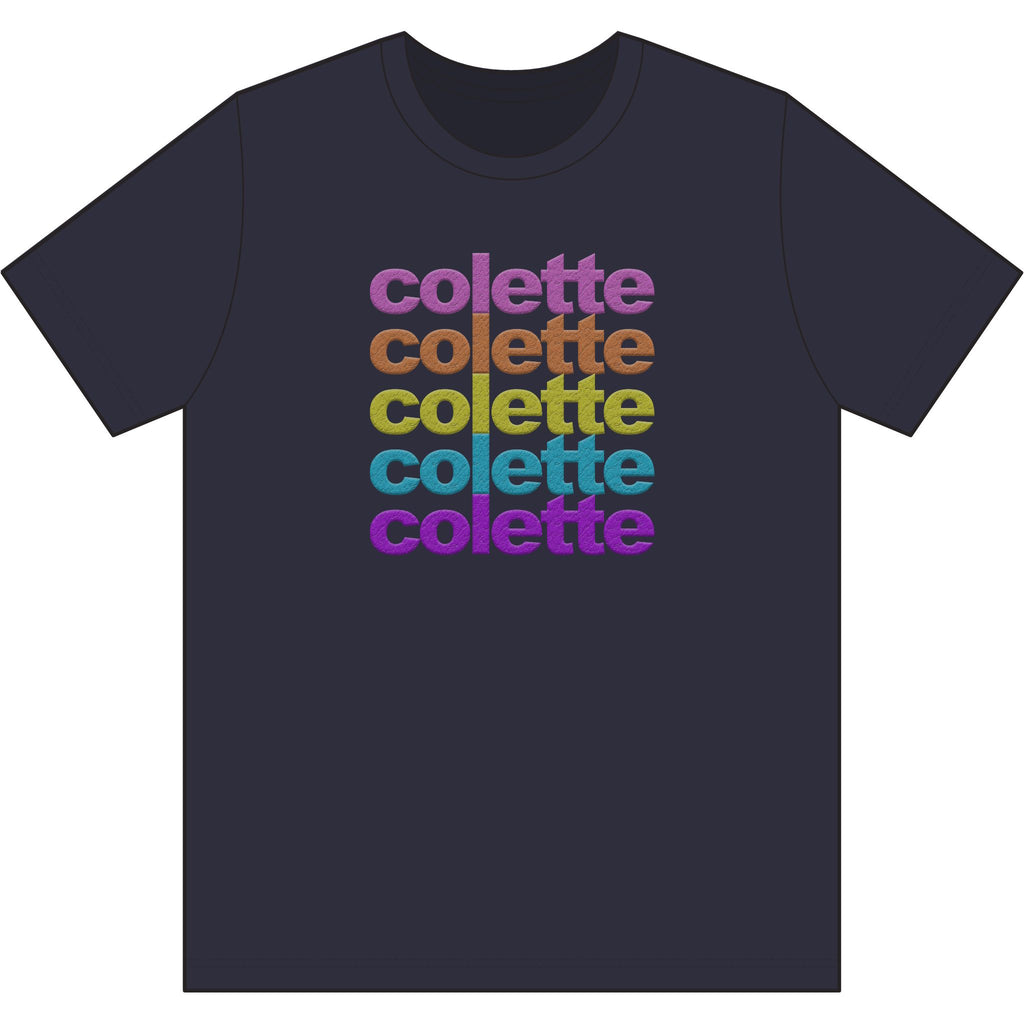 Washed Out colette Retro Rainbow Tee - Repeating Logo Graphic T-Shirt - 10 COLORS