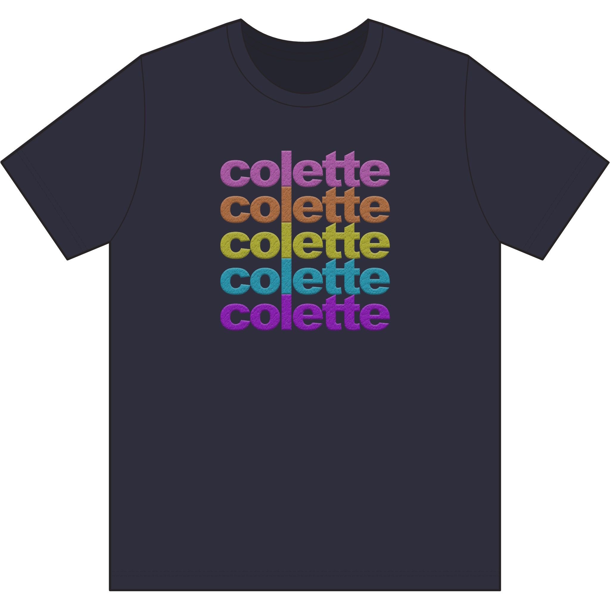 Washed Out colette Retro Rainbow Tee - Repeating Logo Graphic T-Shirt - 10 COLORS