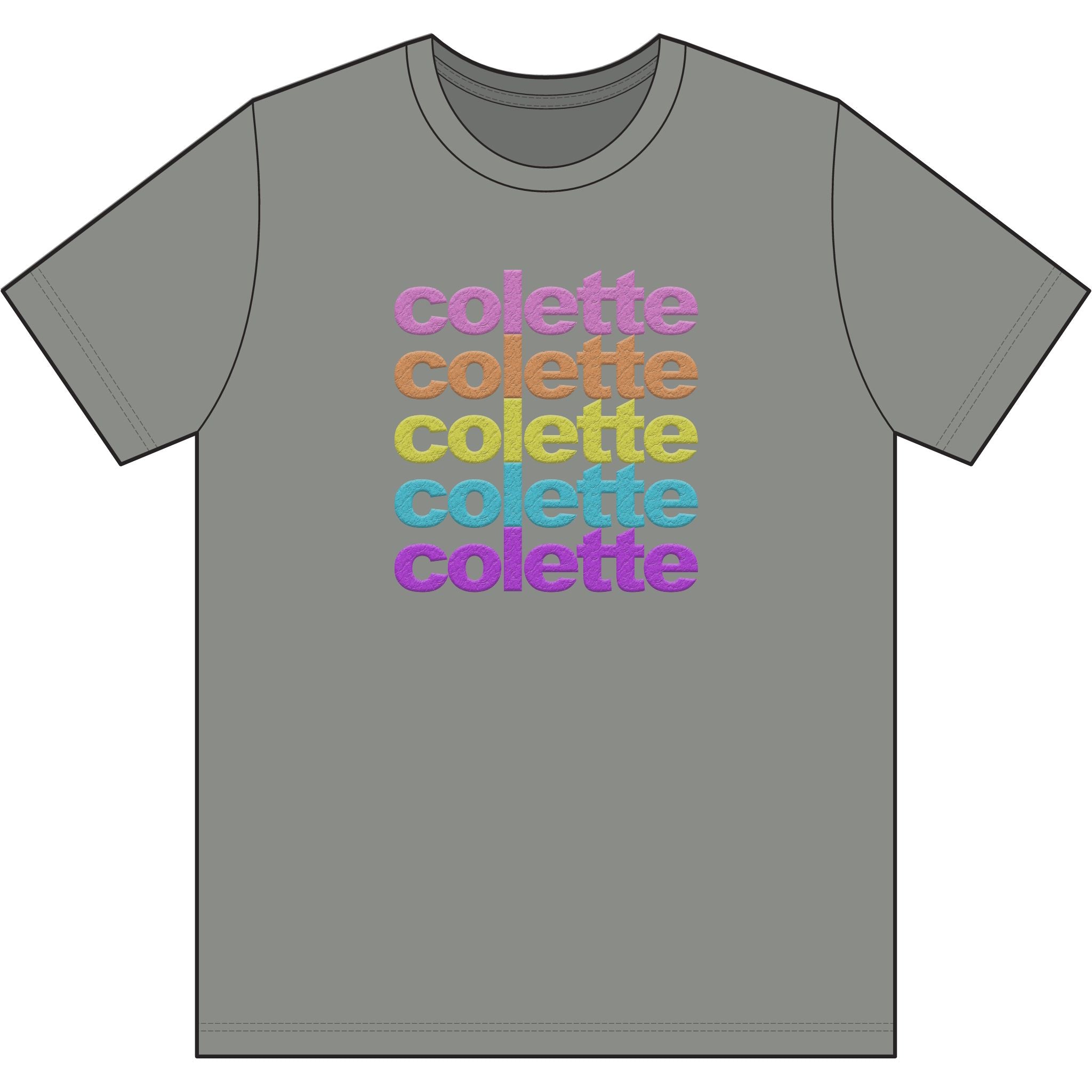 Washed Out colette Retro Rainbow Tee - Repeating Logo Graphic T-Shirt - 10 COLORS