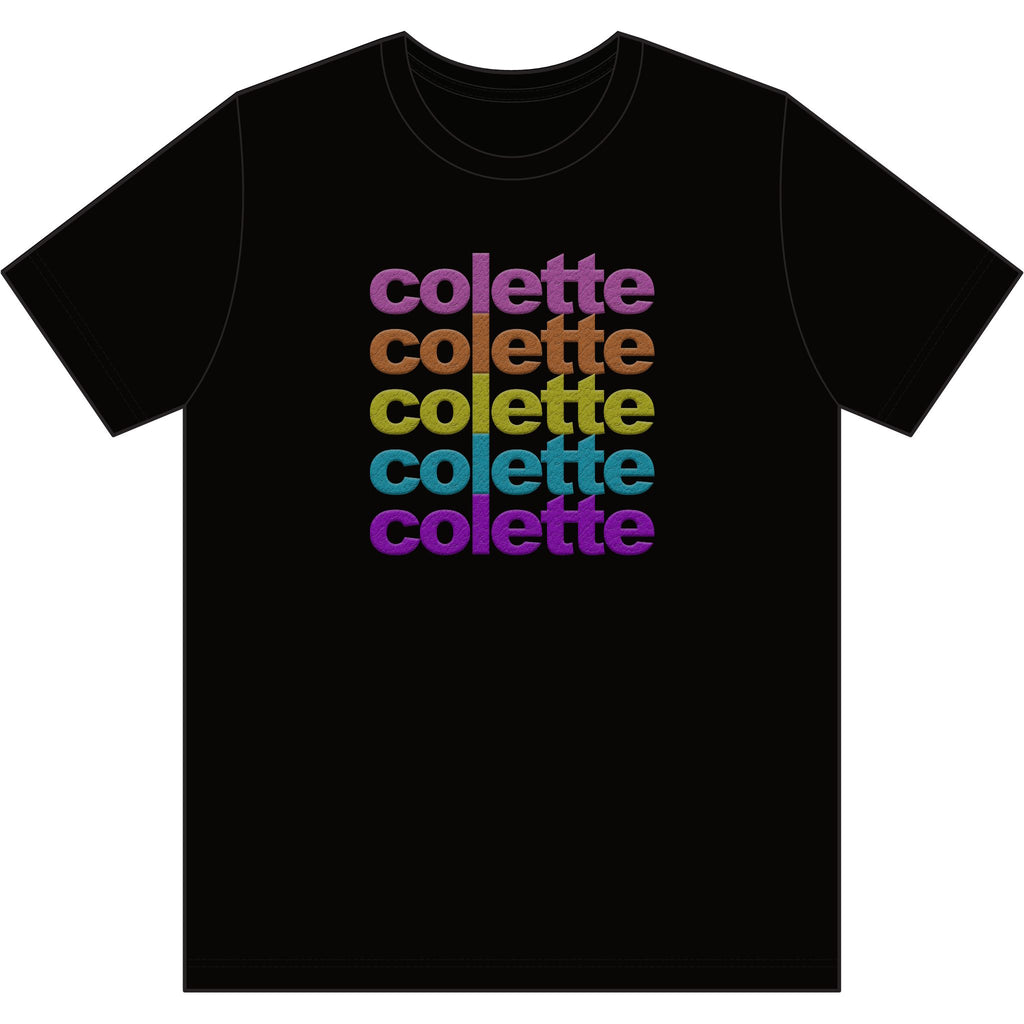 Washed Out colette Retro Rainbow Tee - Repeating Logo Graphic T-Shirt - 10 COLORS