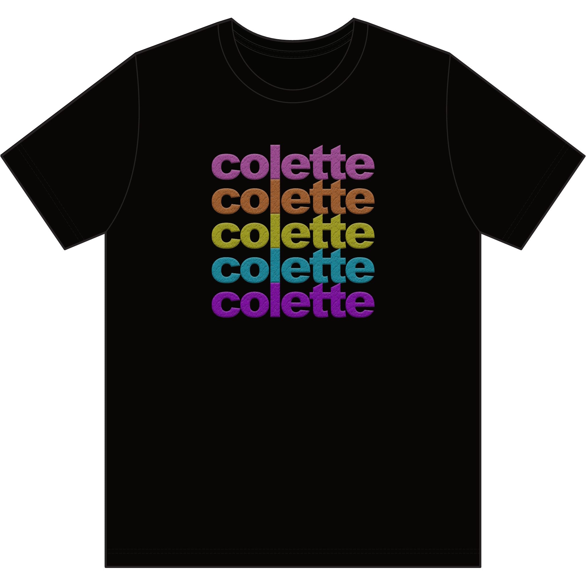 Washed Out colette Retro Rainbow Tee - Repeating Logo Graphic T-Shirt - 10 COLORS