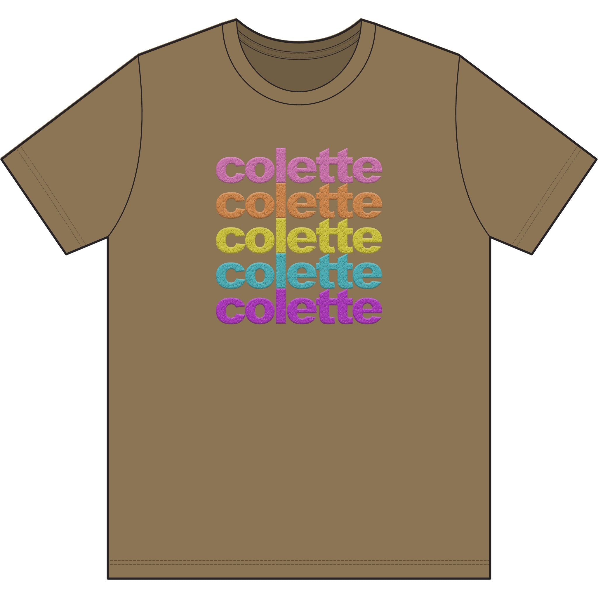 Washed Out colette Retro Rainbow Tee - Repeating Logo Graphic T-Shirt - 10 COLORS