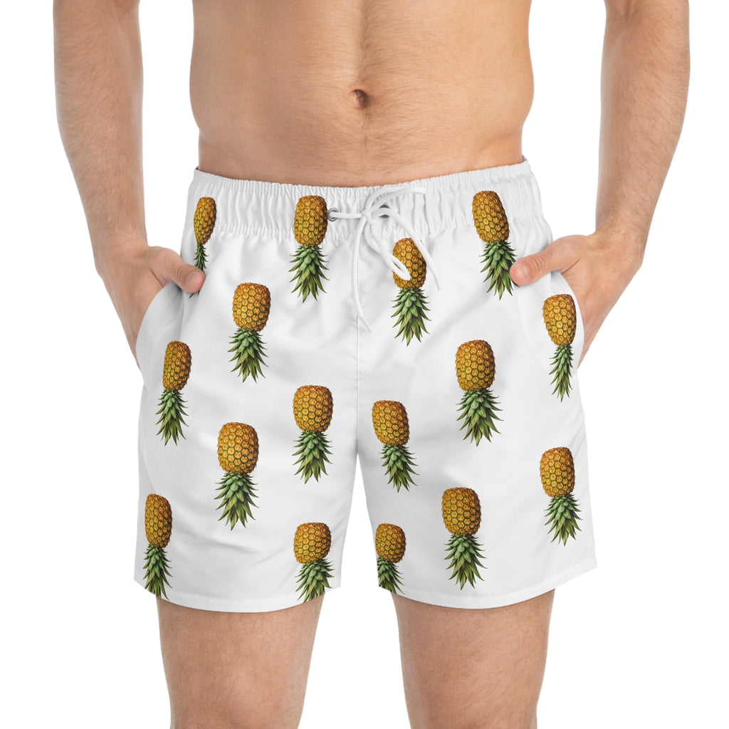 Pineapple Print Swim Trunks