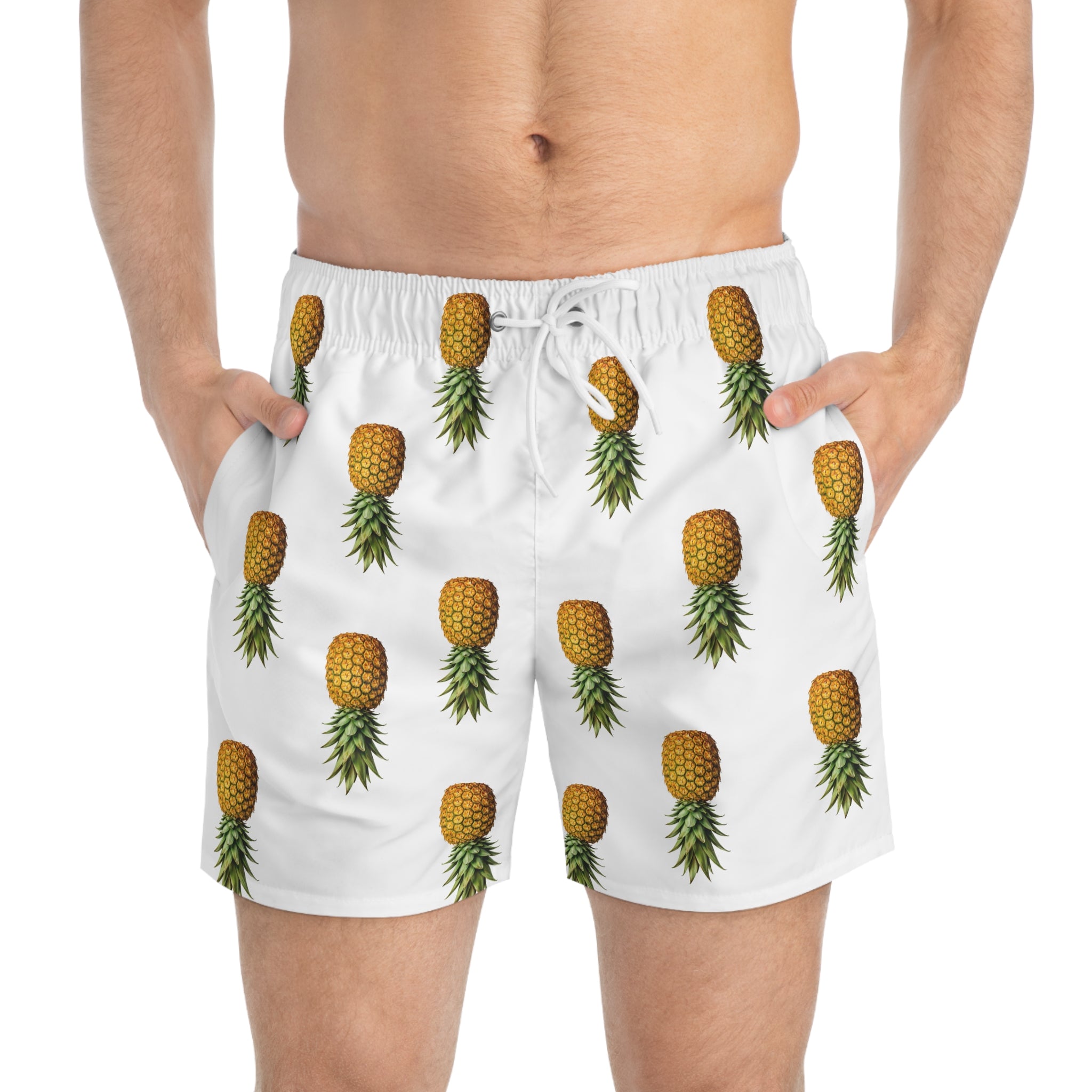 Pineapple Print Swim Trunks