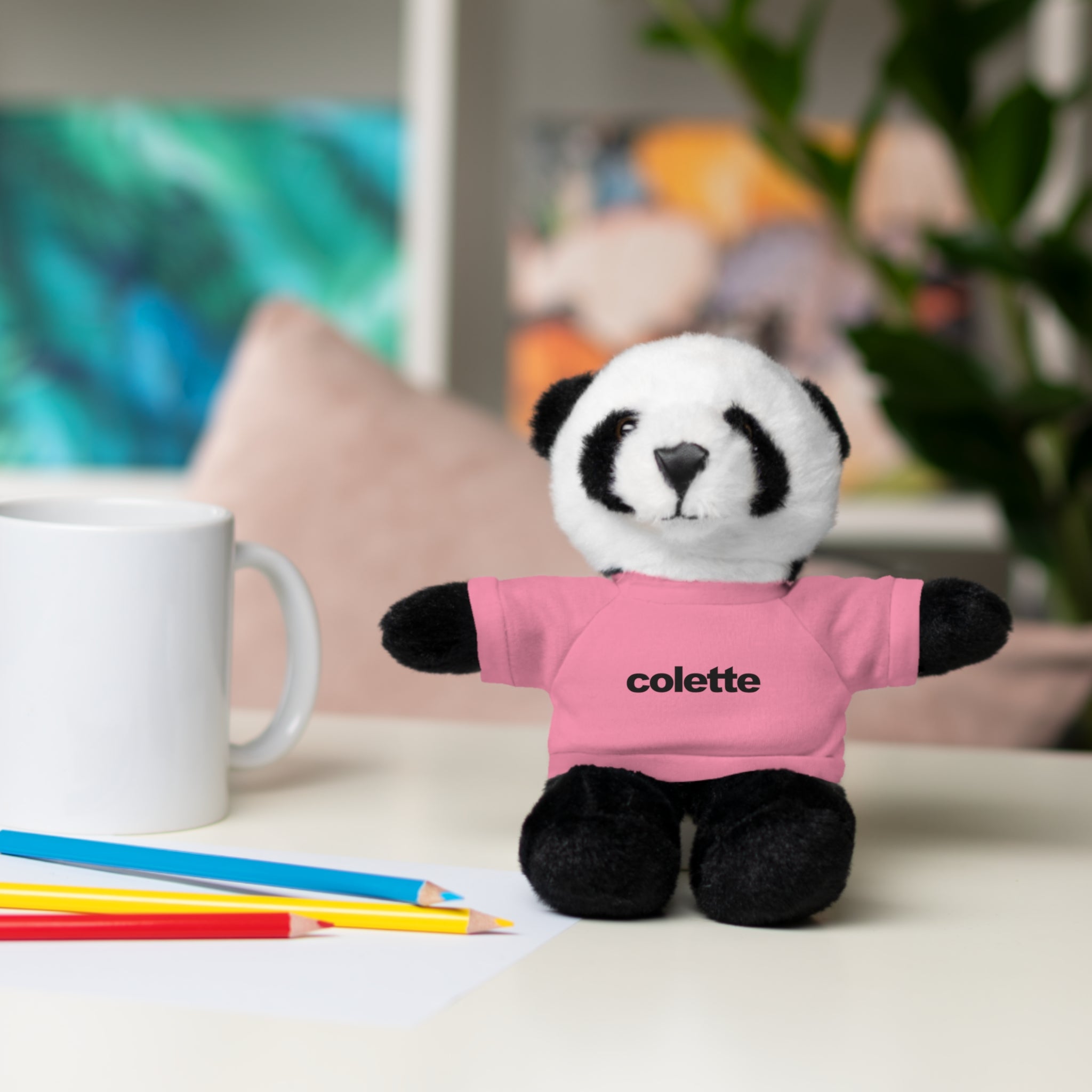 Stuffed Animal with 'colette' Logo Tee - 6 ANIMALS & 6 COLORS