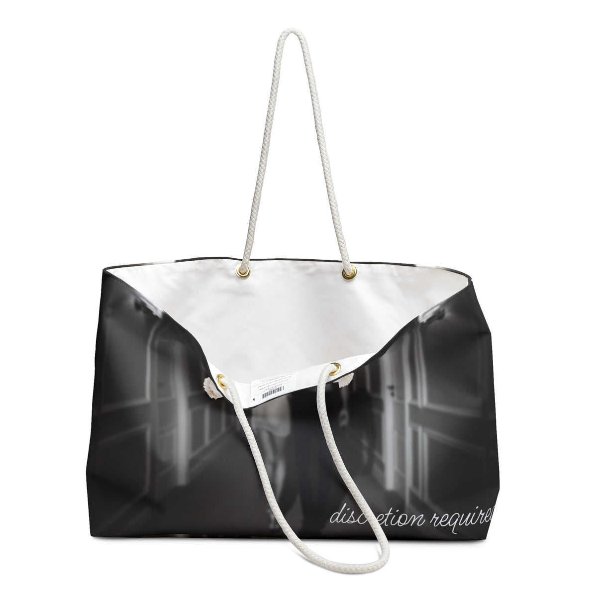 Carlysle Weekender Bag — Moody Black & White Couple Photo Travel Tote