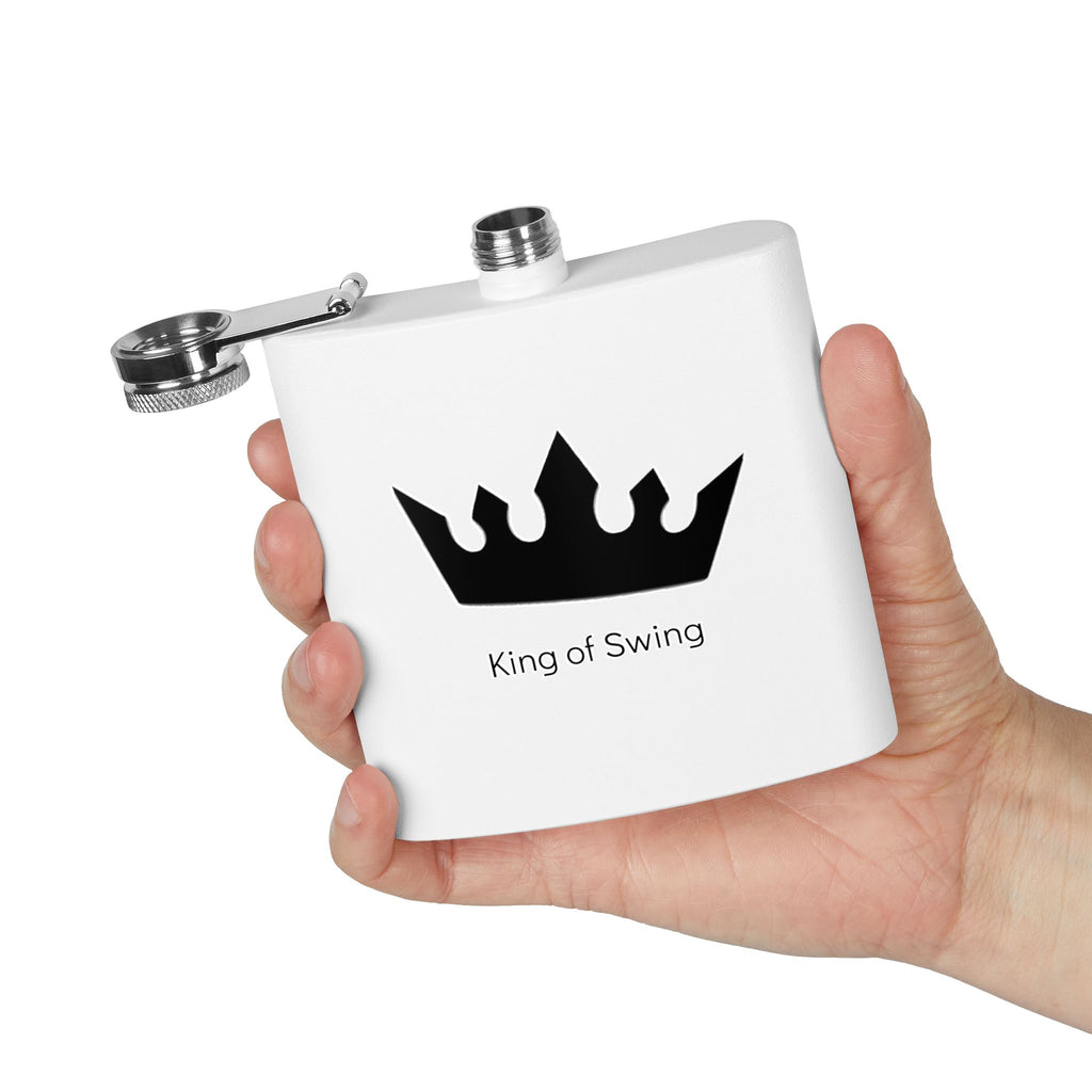 Flask - "King of Swing" Stainless Steel 6oz Hip Flask