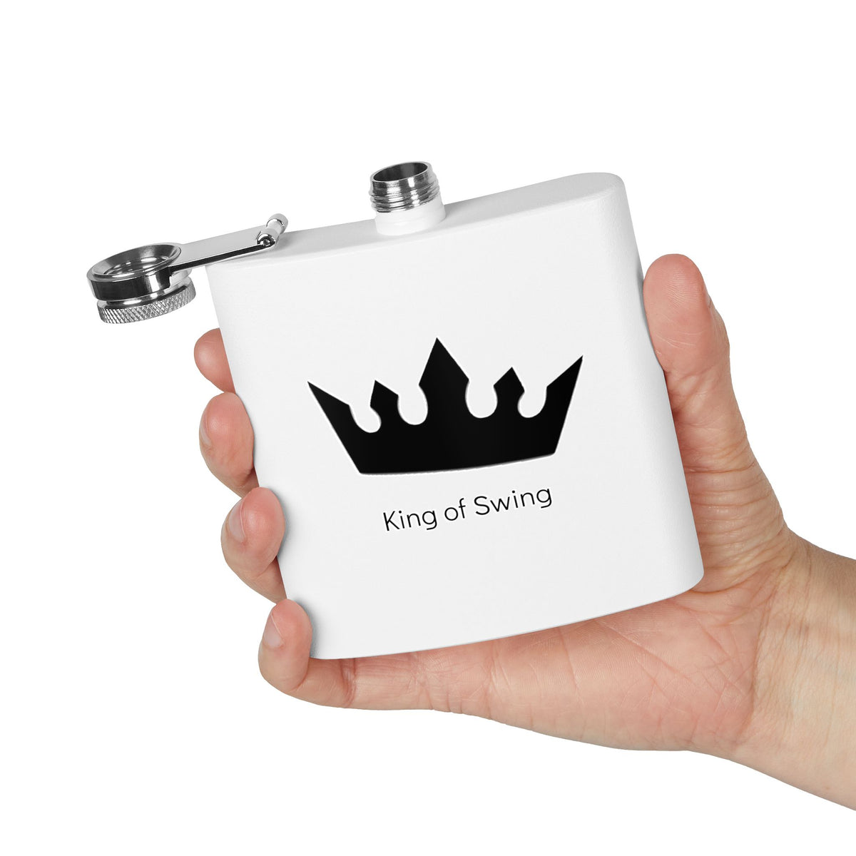 Flask - "King of Swing" Stainless Steel 6oz Hip Flask