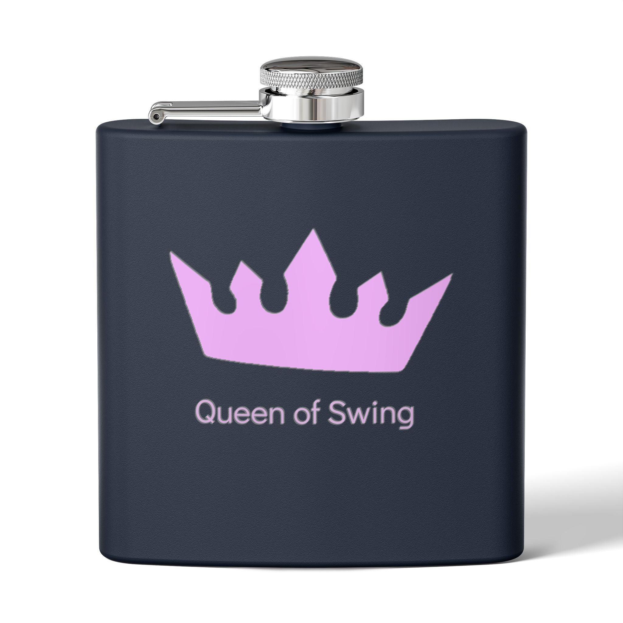 Flask - "Queen of Swing" Stainless Steel 6oz Hip Flask