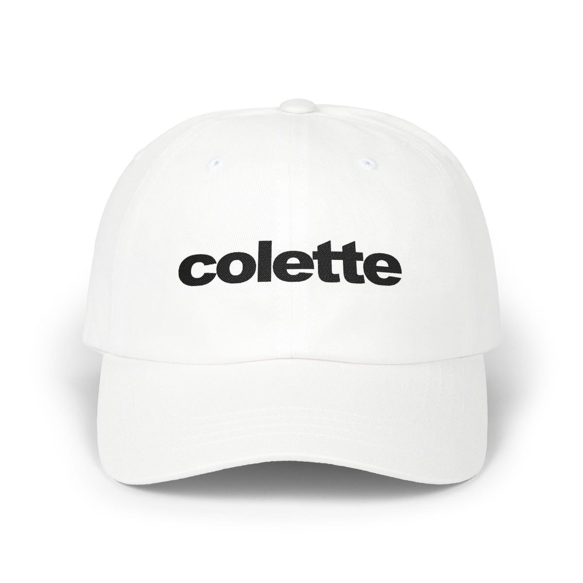'colette' Black on Black Embroidered Dad Cap — Classic Baseball Hat