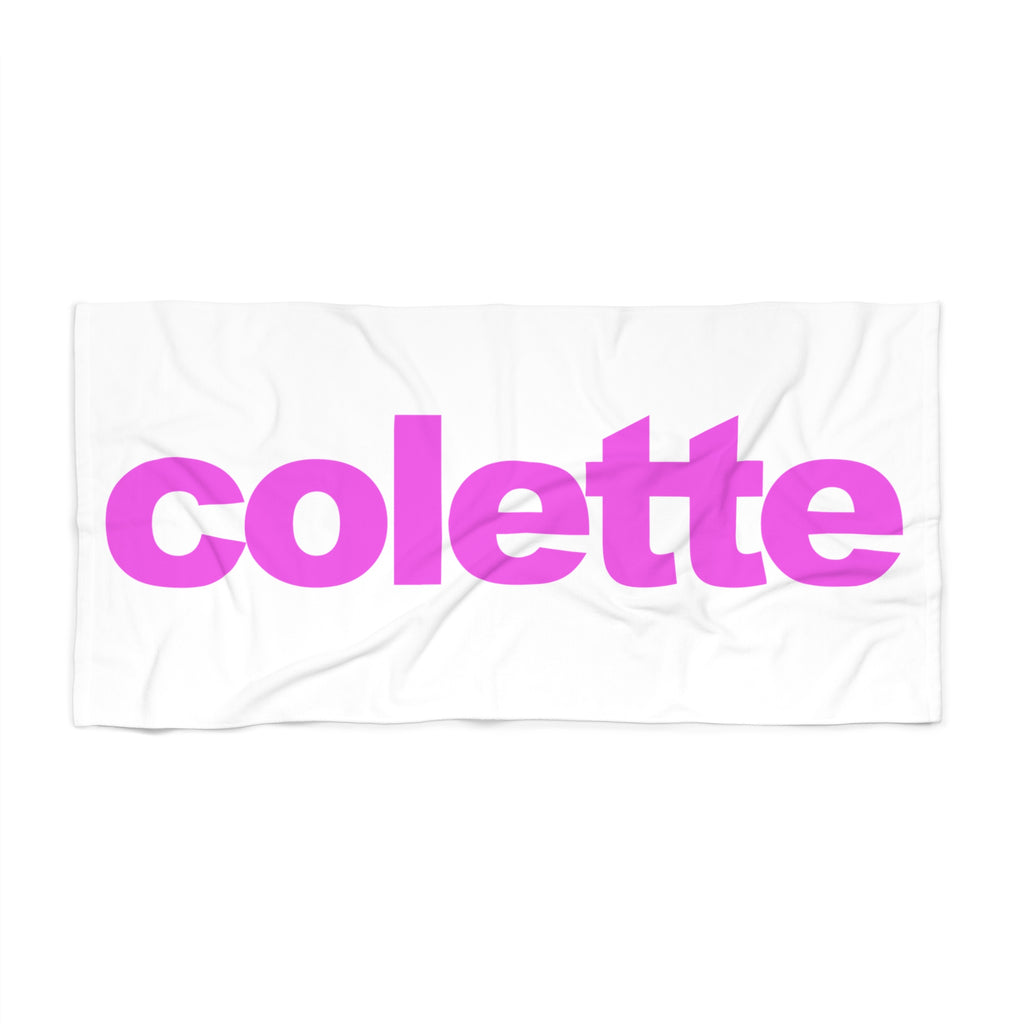 Beach Towel – Bold Fuschia 'colette' Logo Cotton Beach Towel
