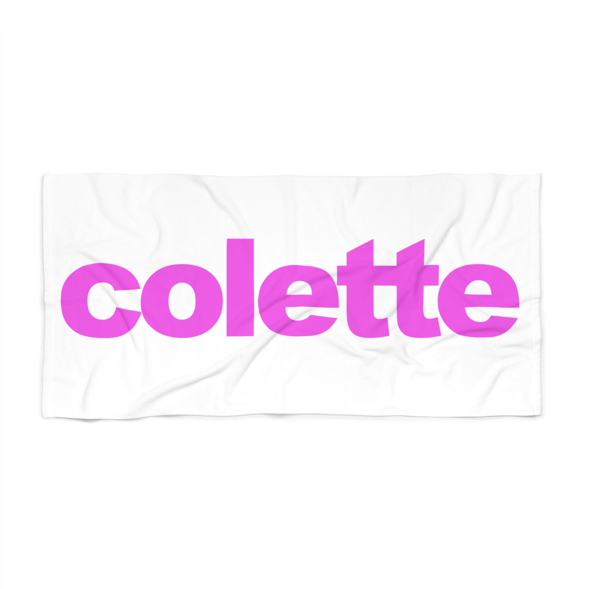 Beach Towel – Bold Fuschia 'colette' Logo Cotton Beach Towel