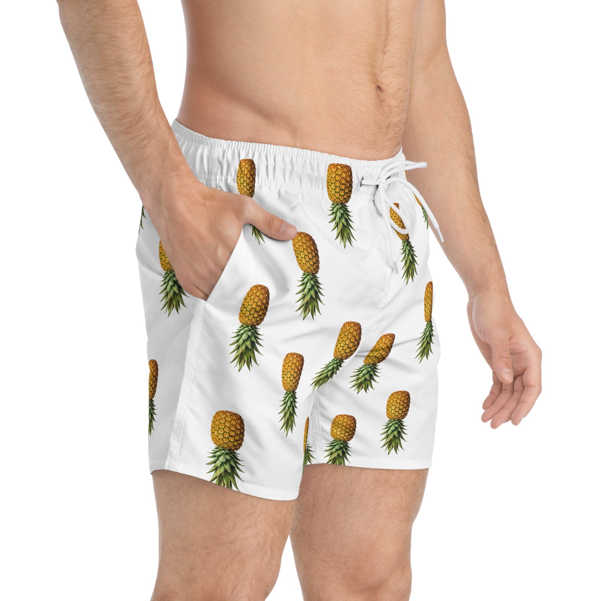 Pineapple Print Swim Trunks