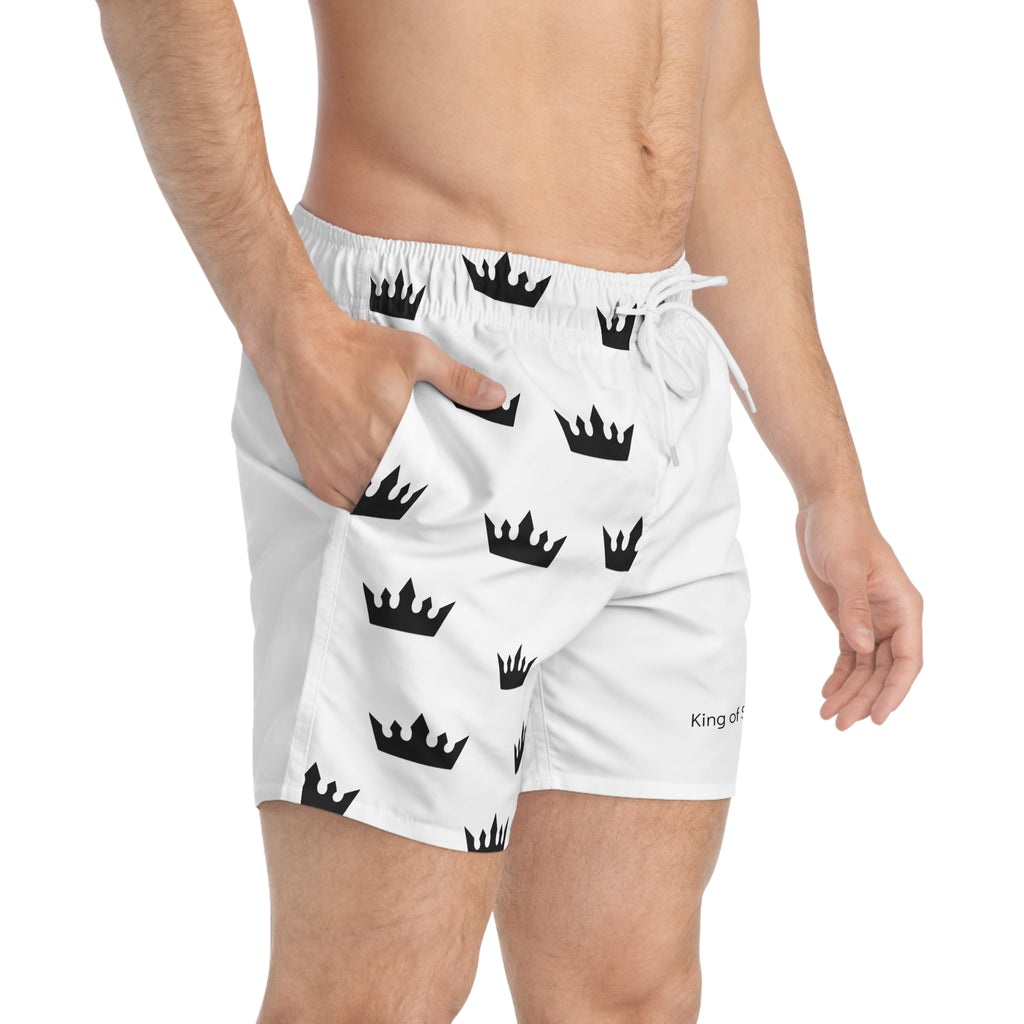 Crown Print Swim Trunks - King of Swing