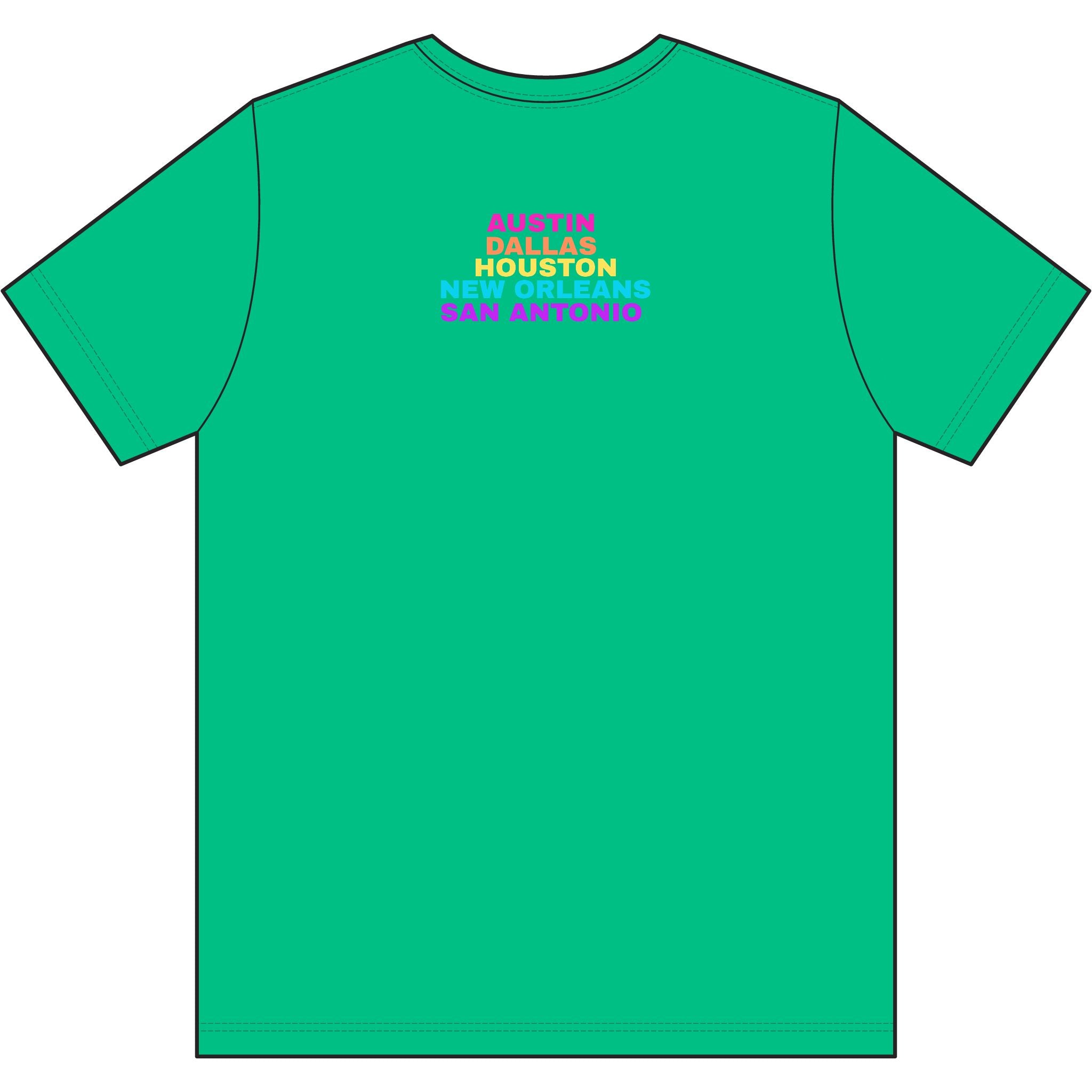 Washed Out colette Retro Rainbow Tee - Repeating Logo Graphic T-Shirt - 10 COLORS