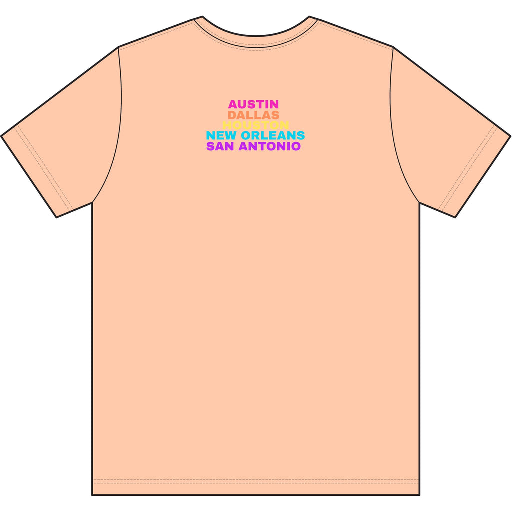 Washed Out colette Retro Rainbow Tee - Repeating Logo Graphic T-Shirt - 10 COLORS