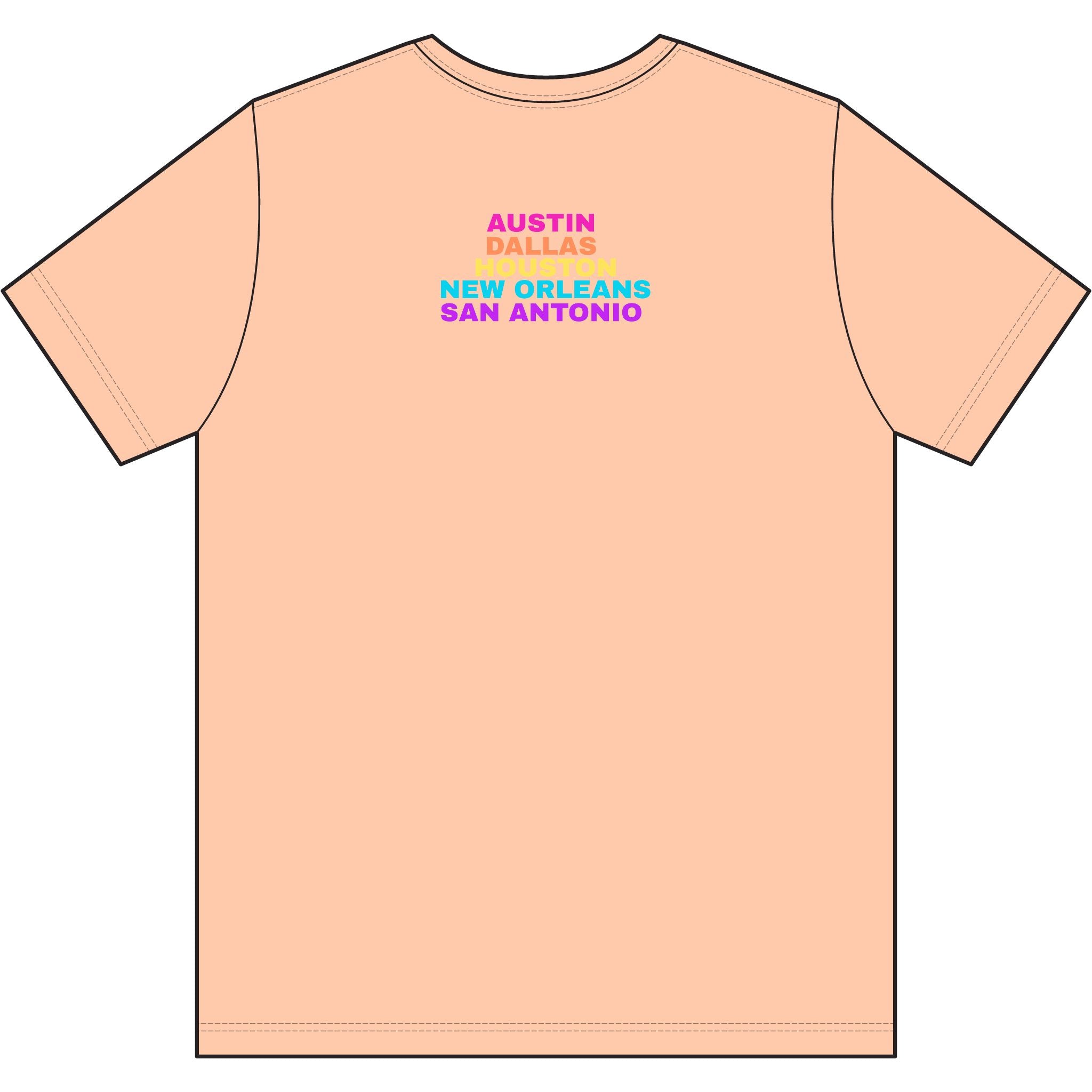 Washed Out colette Retro Rainbow Tee - Repeating Logo Graphic T-Shirt - 10 COLORS