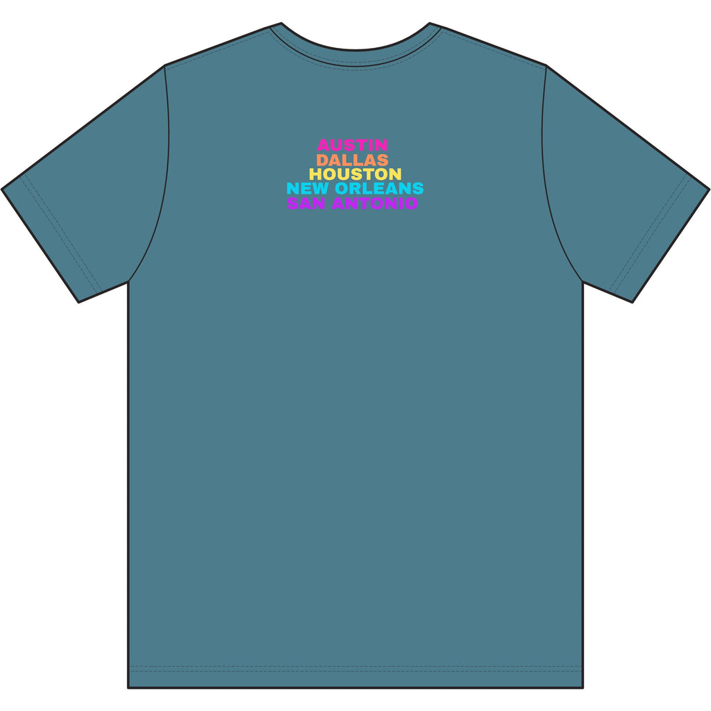 Washed Out colette Retro Rainbow Tee - Repeating Logo Graphic T-Shirt - 10 COLORS