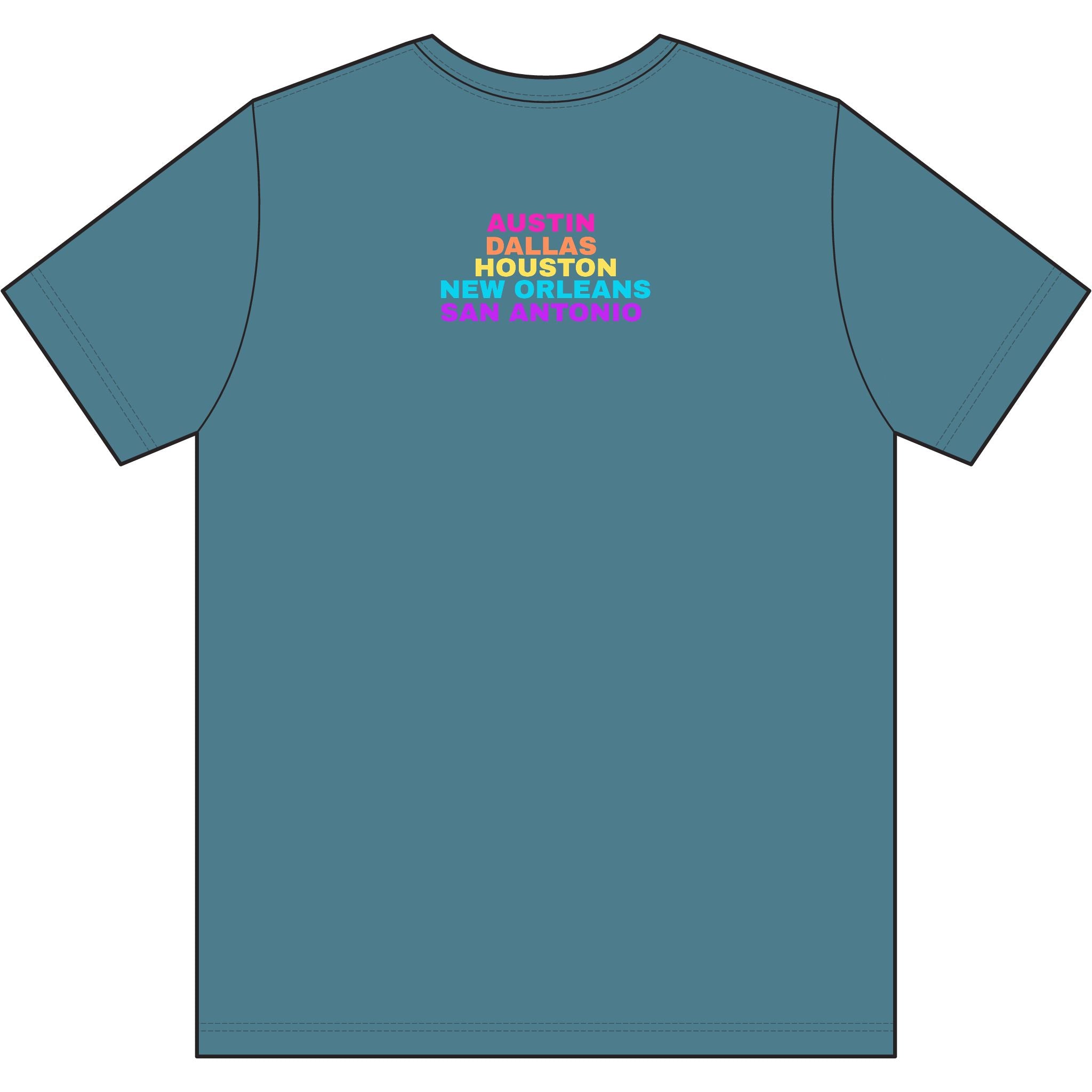 Washed Out colette Retro Rainbow Tee - Repeating Logo Graphic T-Shirt - 10 COLORS