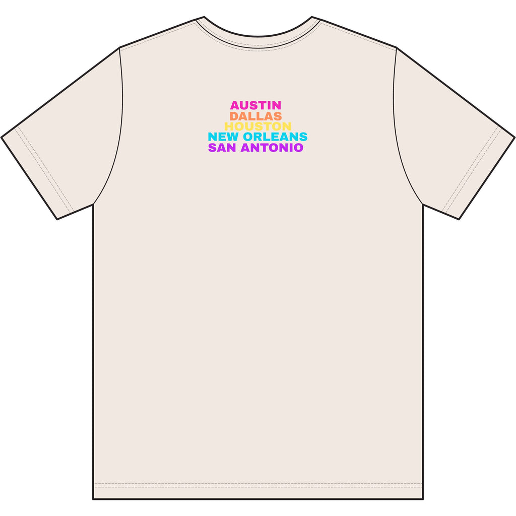 Washed Out colette Retro Rainbow Tee - Repeating Logo Graphic T-Shirt - 10 COLORS