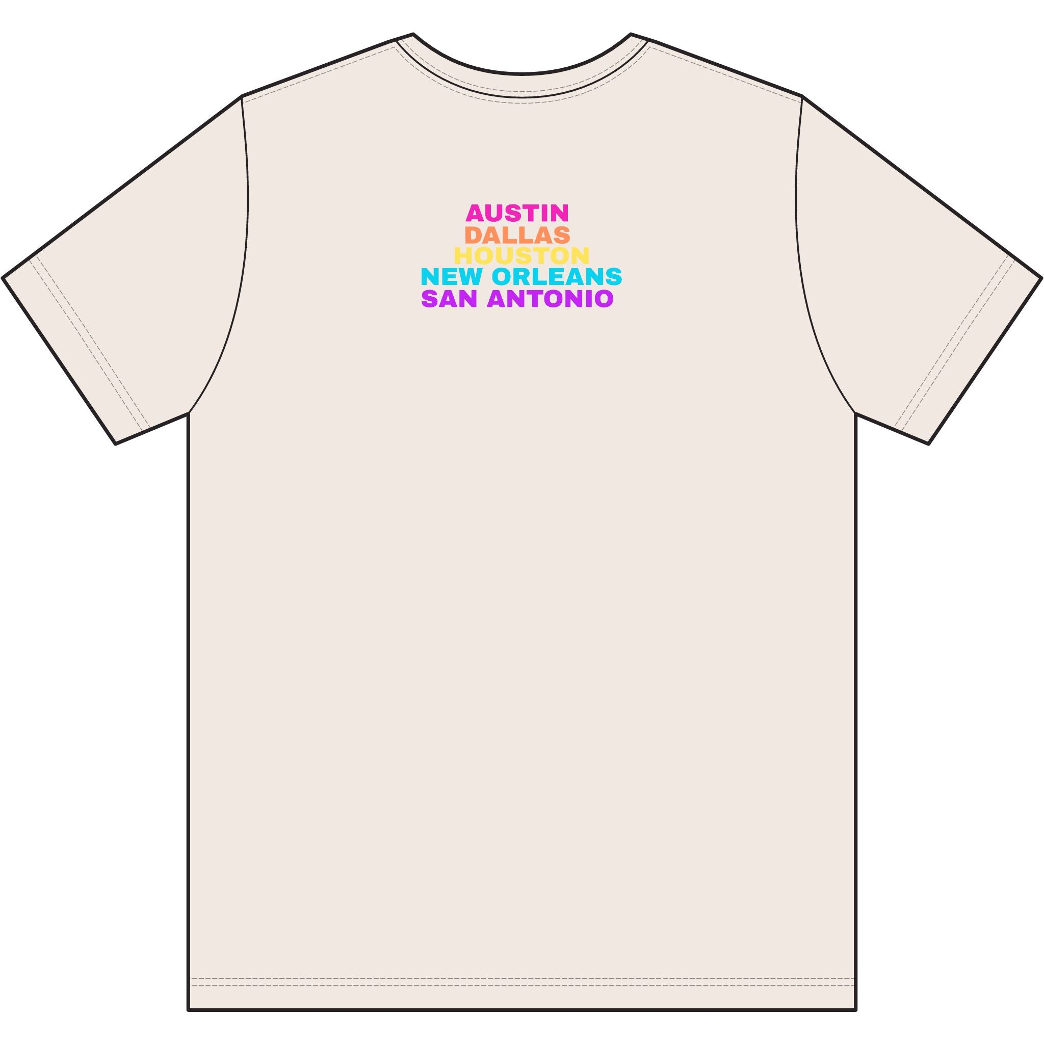 Washed Out colette Retro Rainbow Tee - Repeating Logo Graphic T-Shirt - 10 COLORS