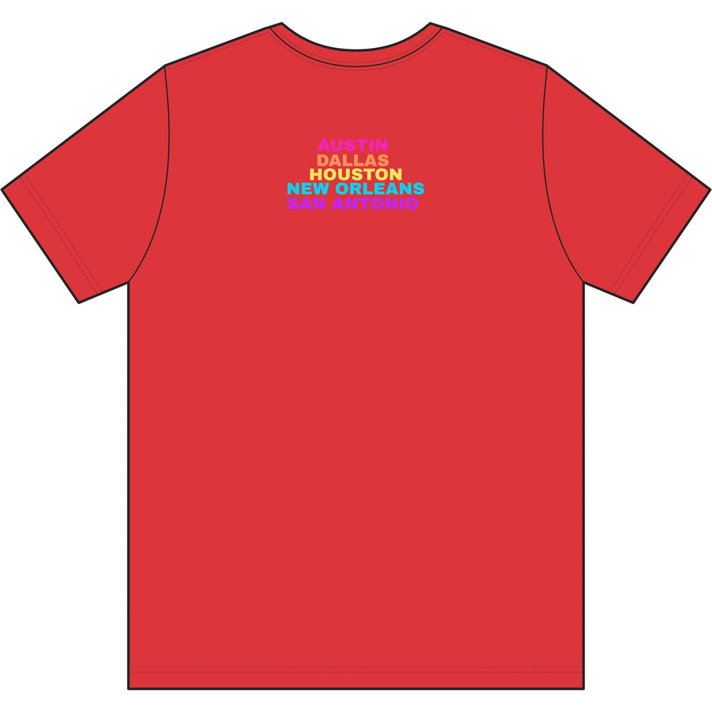 Washed Out colette Retro Rainbow Tee - Repeating Logo Graphic T-Shirt - 10 COLORS