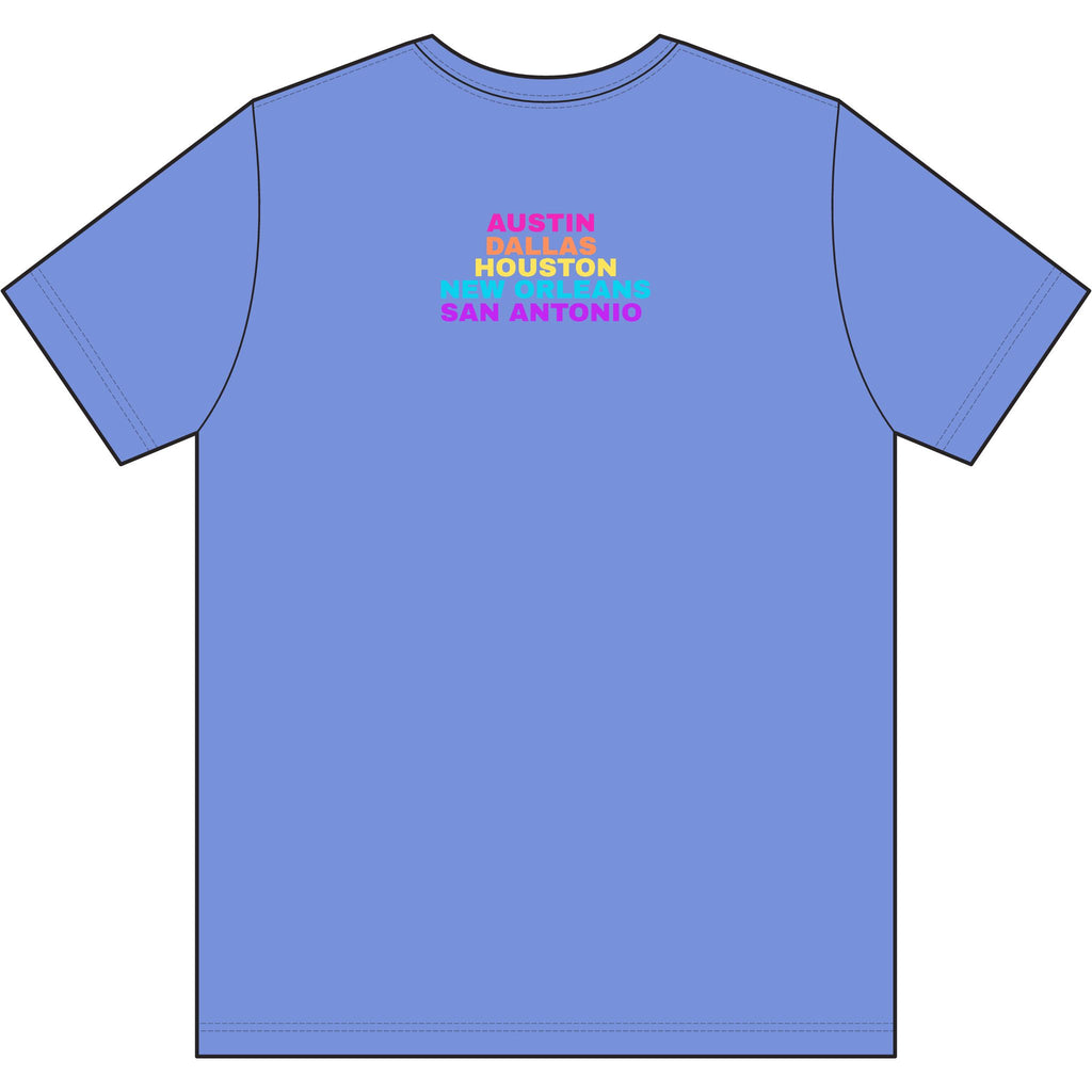 Washed Out colette Retro Rainbow Tee - Repeating Logo Graphic T-Shirt - 10 COLORS