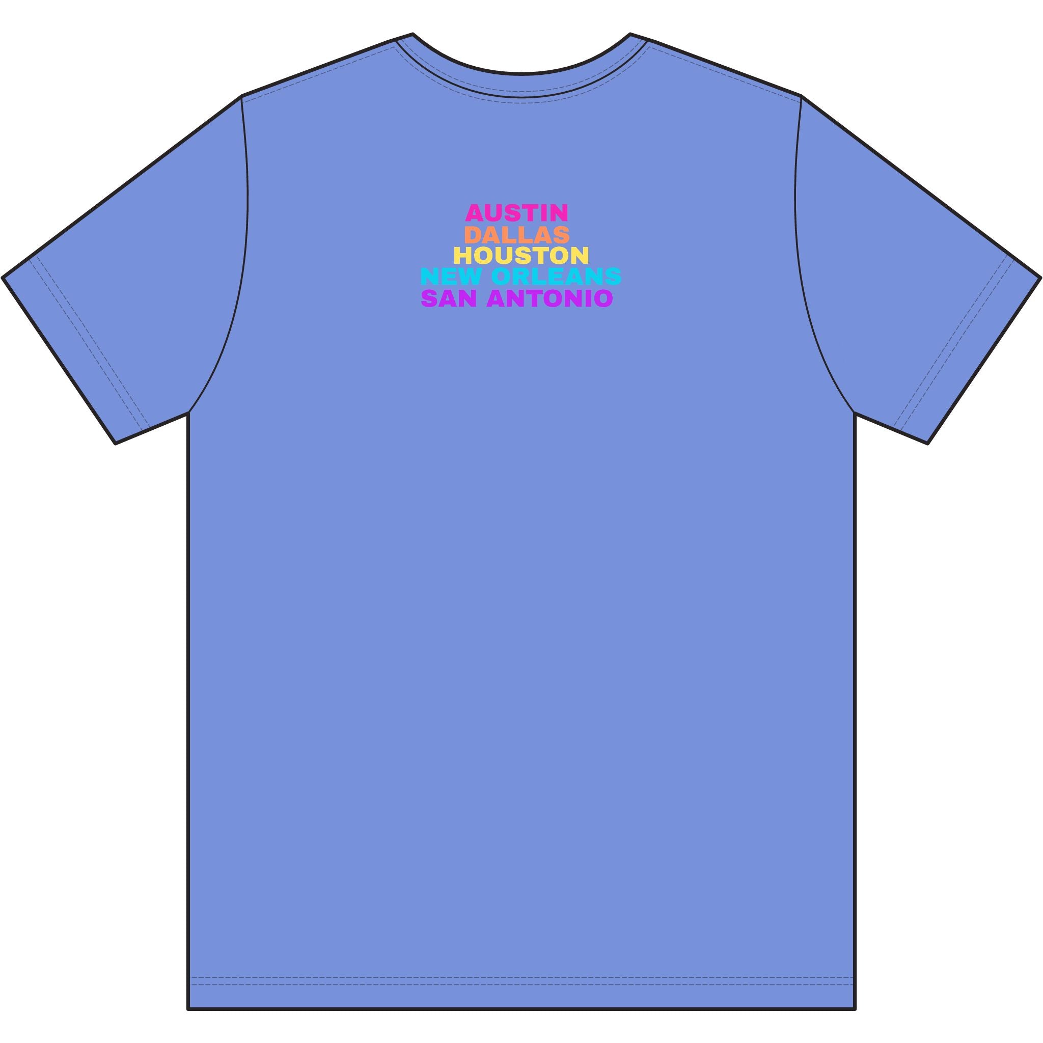 Washed Out colette Retro Rainbow Tee - Repeating Logo Graphic T-Shirt - 10 COLORS