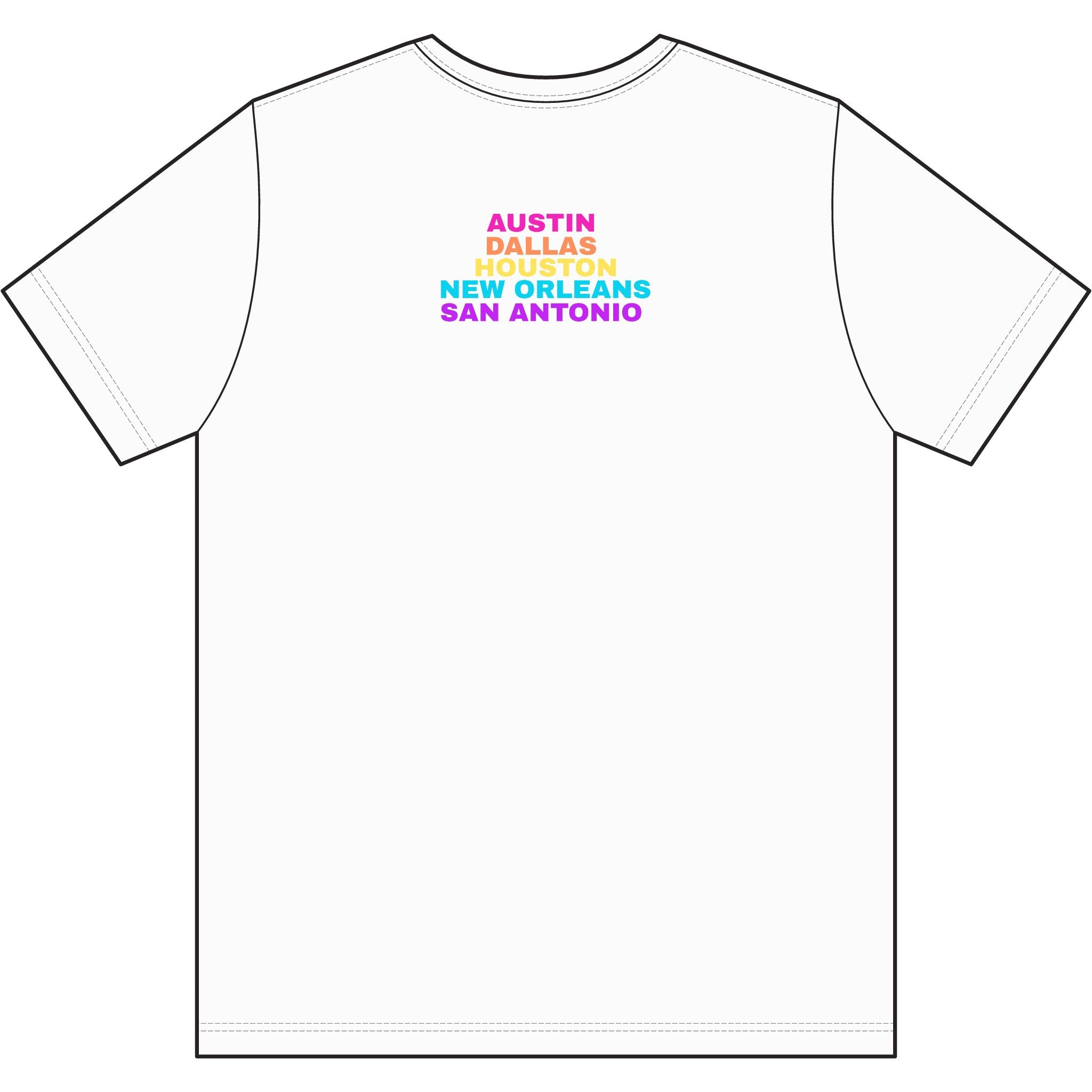 Washed Out colette Retro Rainbow Tee - Repeating Logo Graphic T-Shirt - 10 COLORS