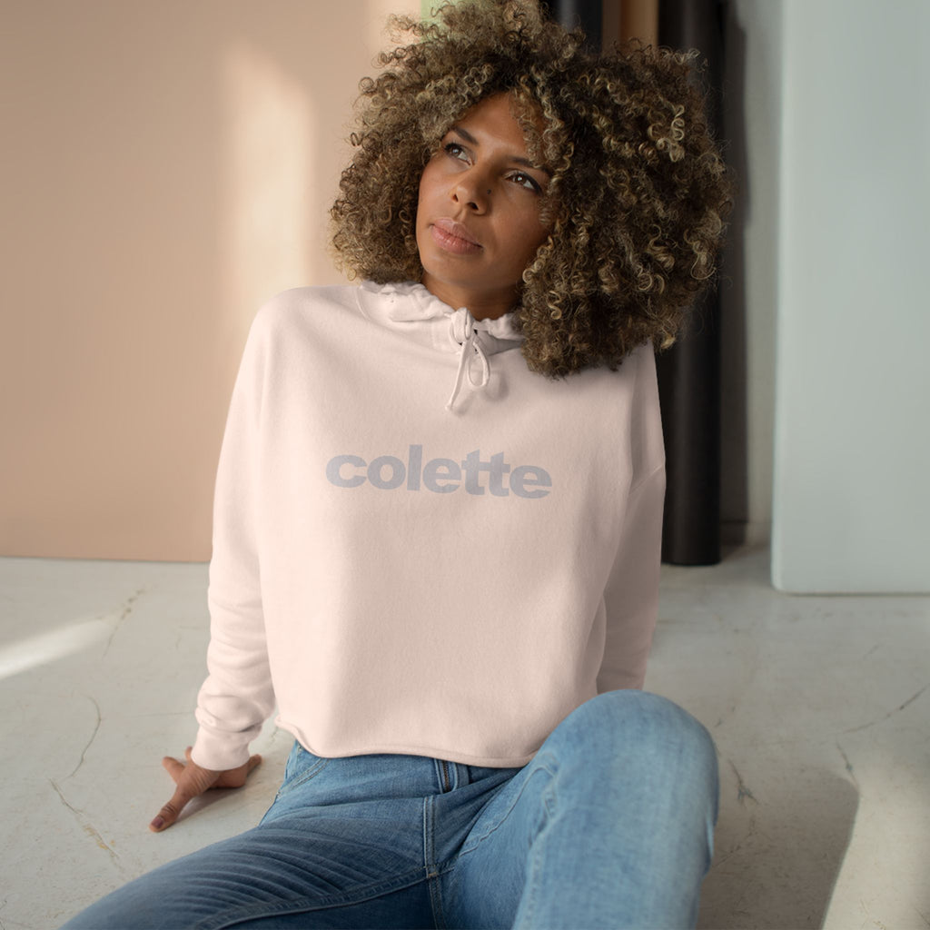 colette Cropped Hoodie — Minimal Logo Crop Sweatshirt