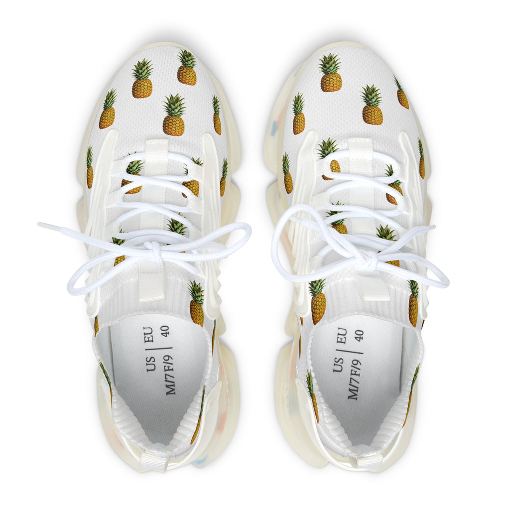 Pineapple Print Mesh Sneakers — Women’s Lightweight Summer Trainers