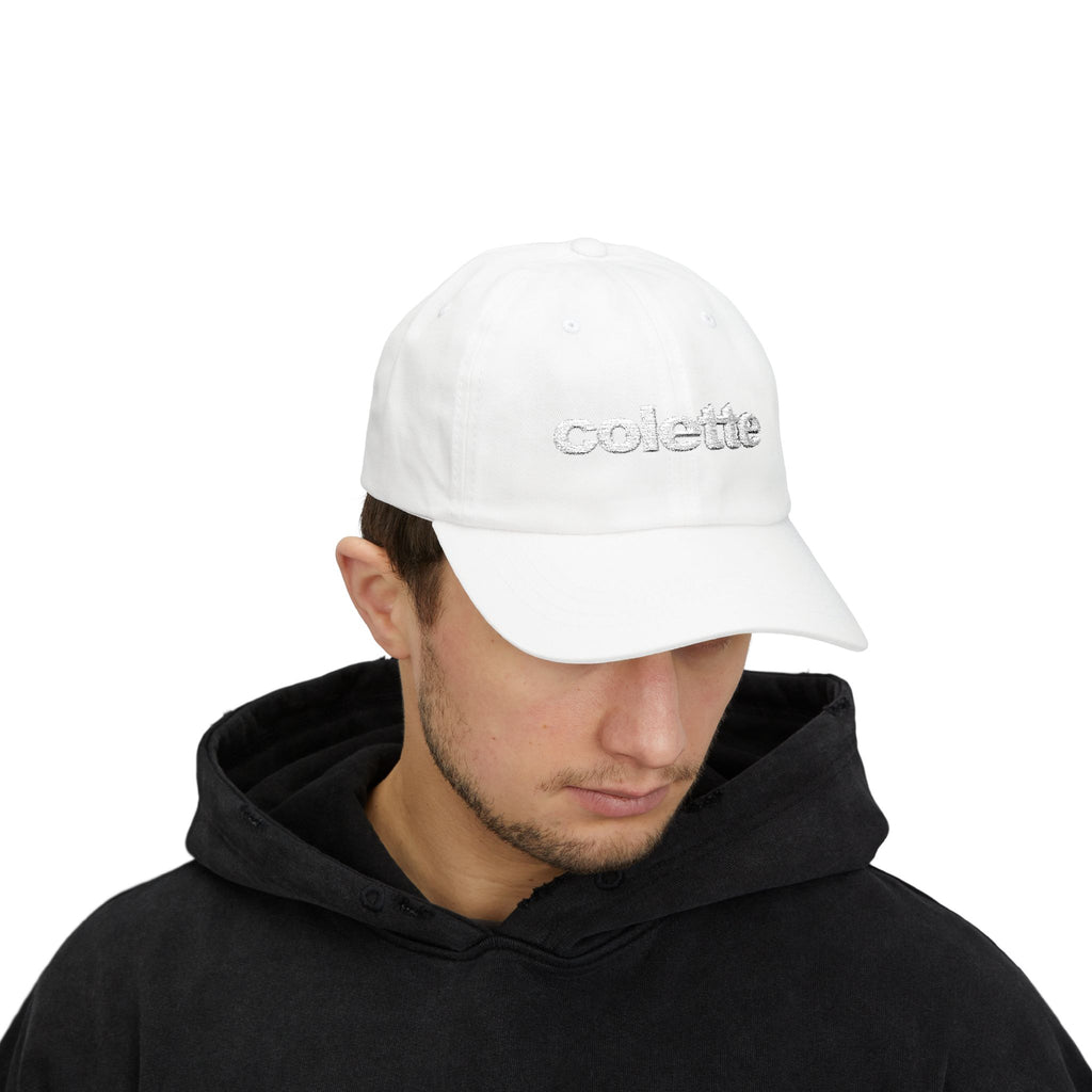 Embroidered "colette" Minimalist White Baseball Hat