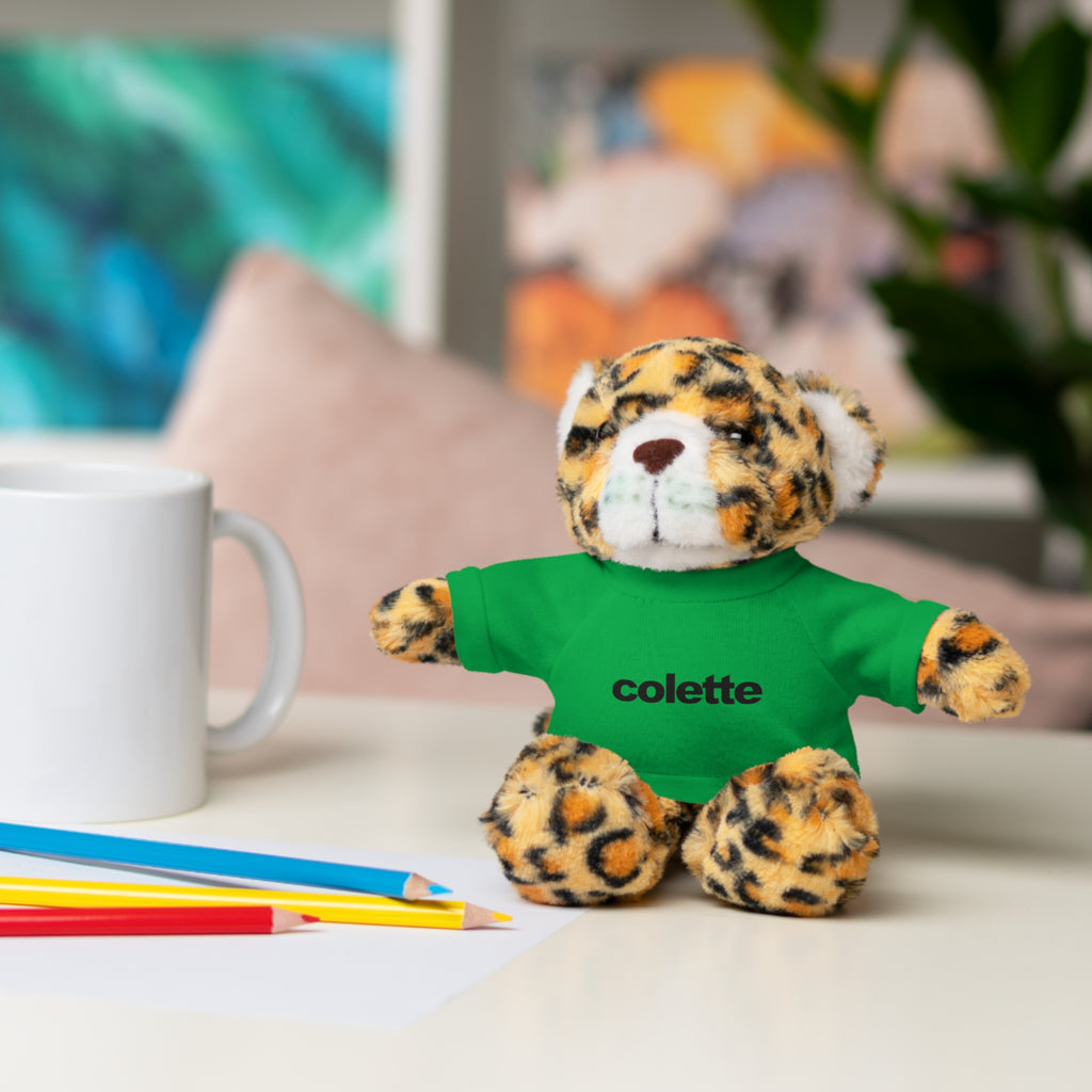 Stuffed Animal with 'colette' Logo Tee - 6 ANIMALS & 6 COLORS
