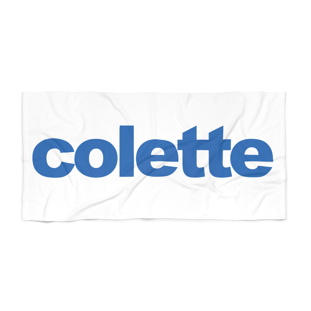 Beach Towel – Bold Blue 'colette' Logo Cotton Beach Towel